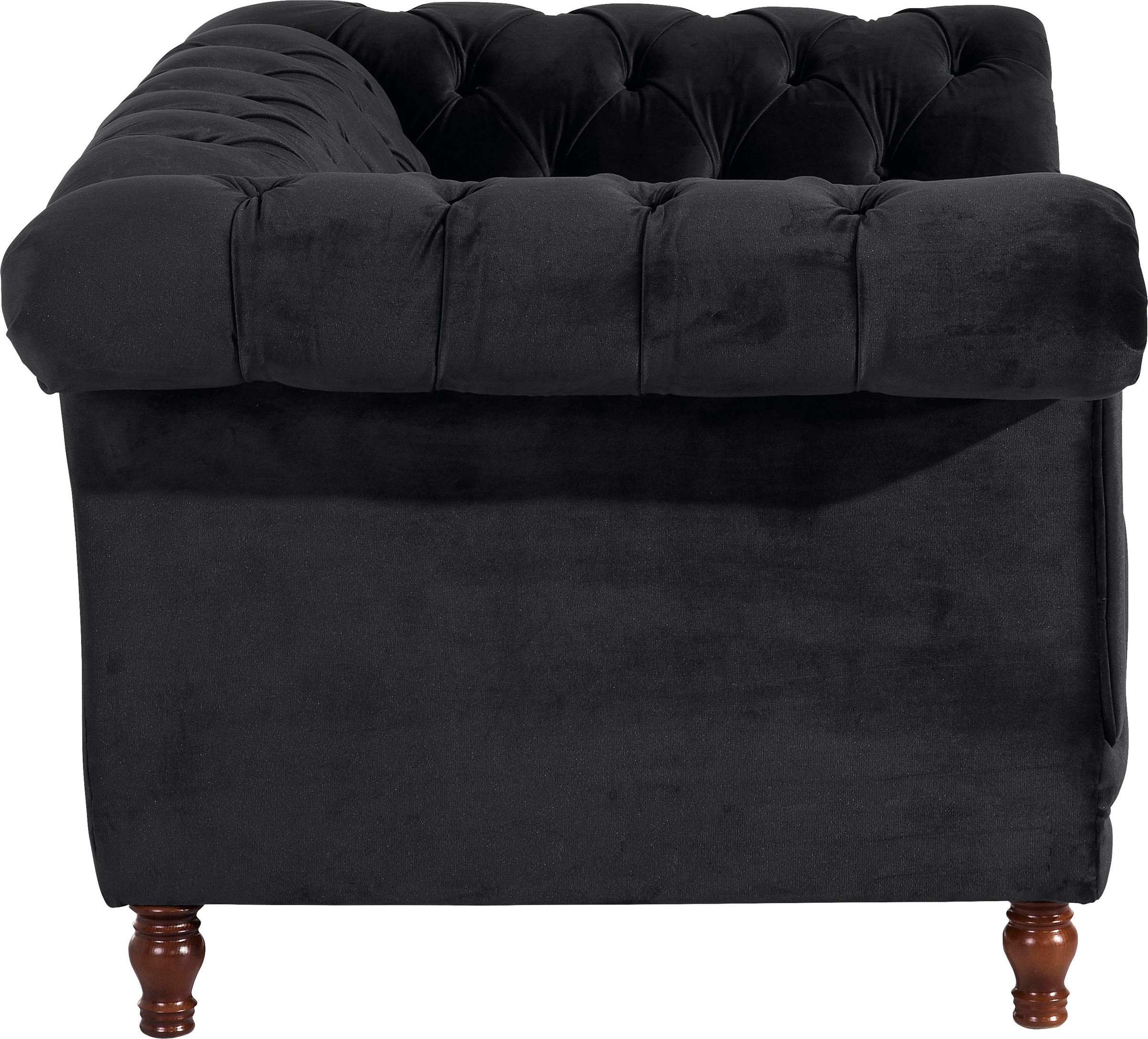 Max Winzer® Loveseat »Isabelle, Loungesessel«, Knopfheftung & gedrechselten Füßen in Buche Nussbaum, Breite 167 cm