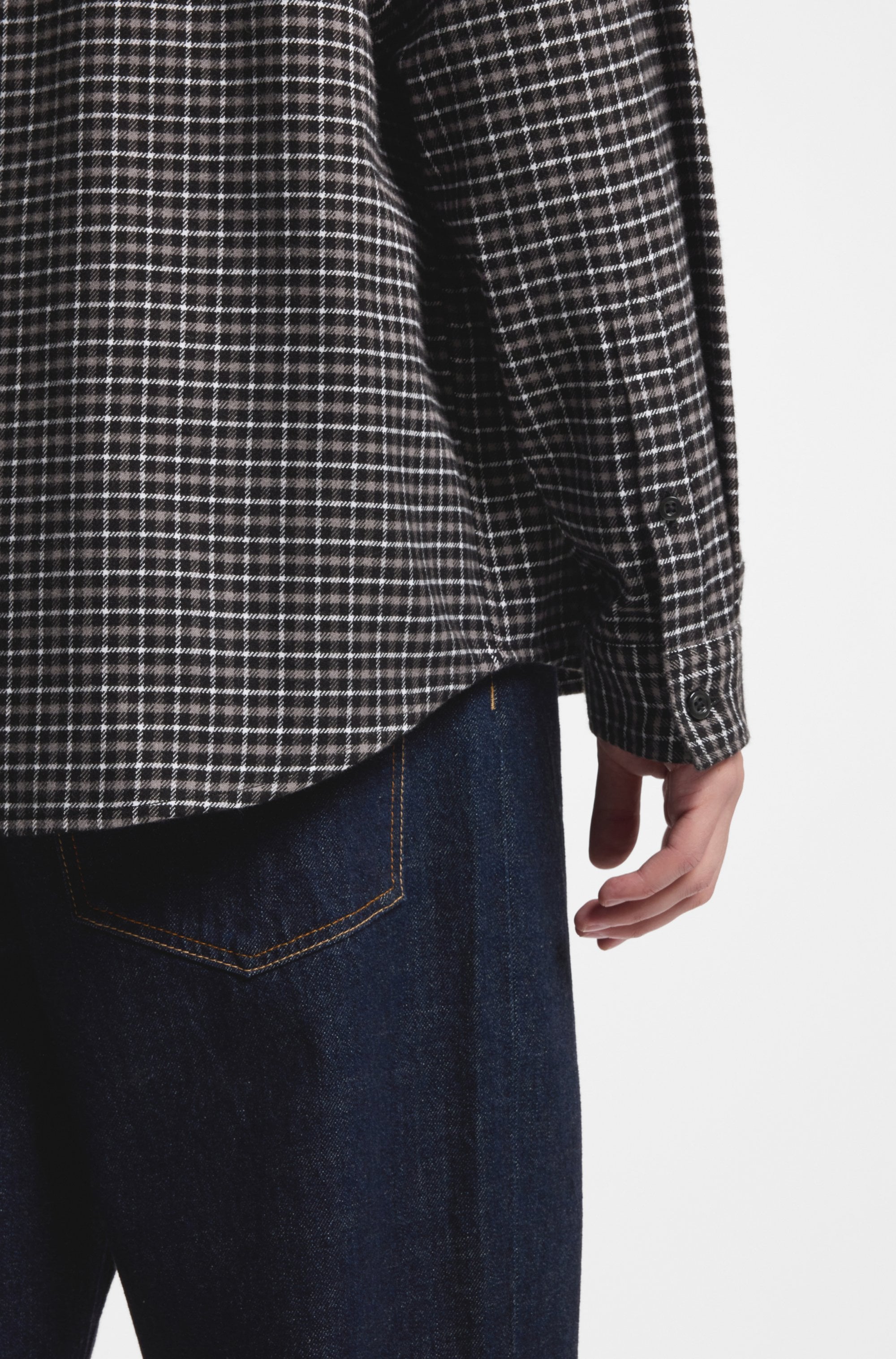 HUGO Flanellhemd »Ebalto« Oversize-Passform, reine Baumwolle, Logo-Badge