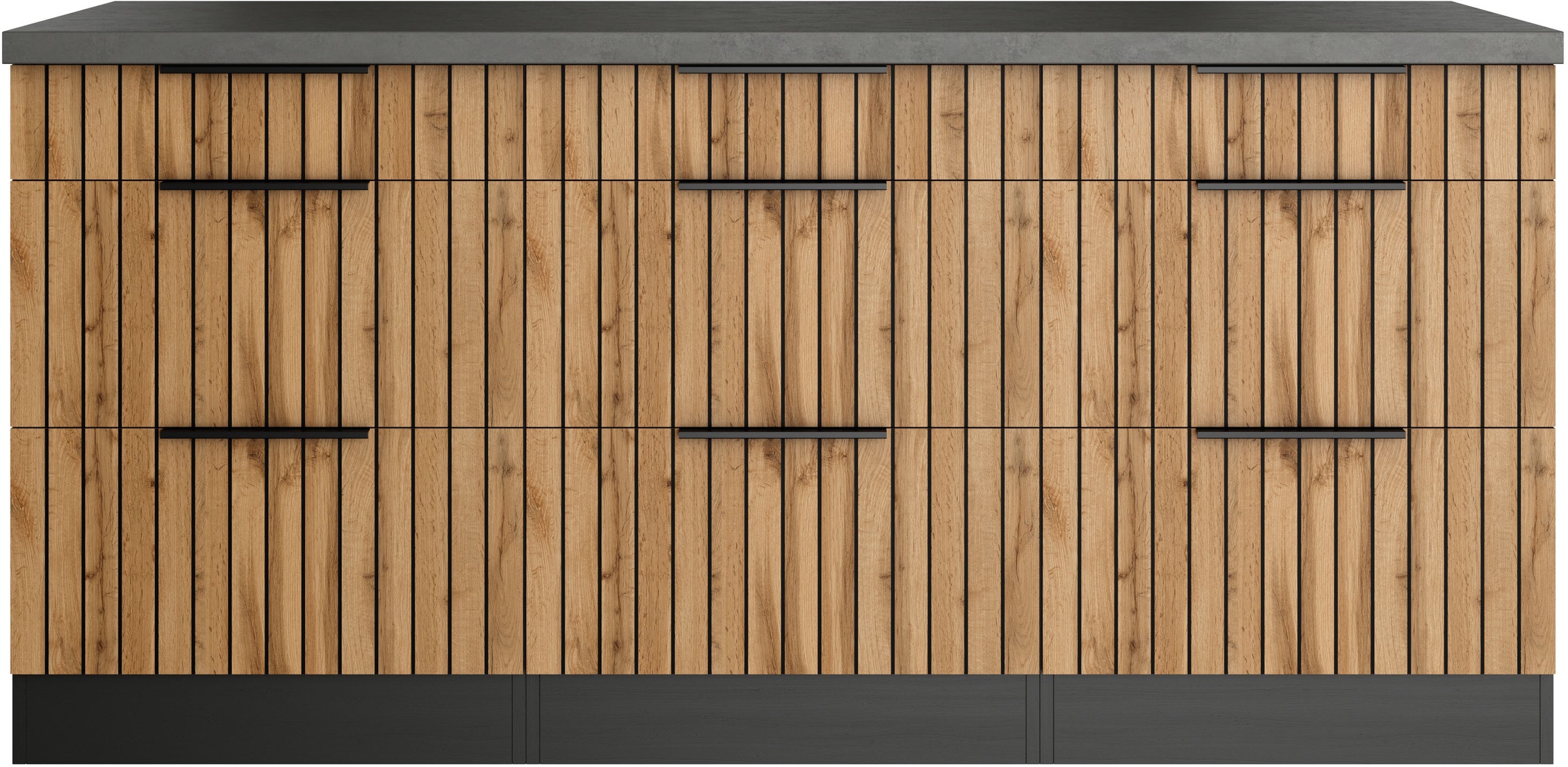 KOCHSTATION Unterschrank »KS-Lagos«, Breite 180 cm, 3 Schubkästen, 6 Auszüge