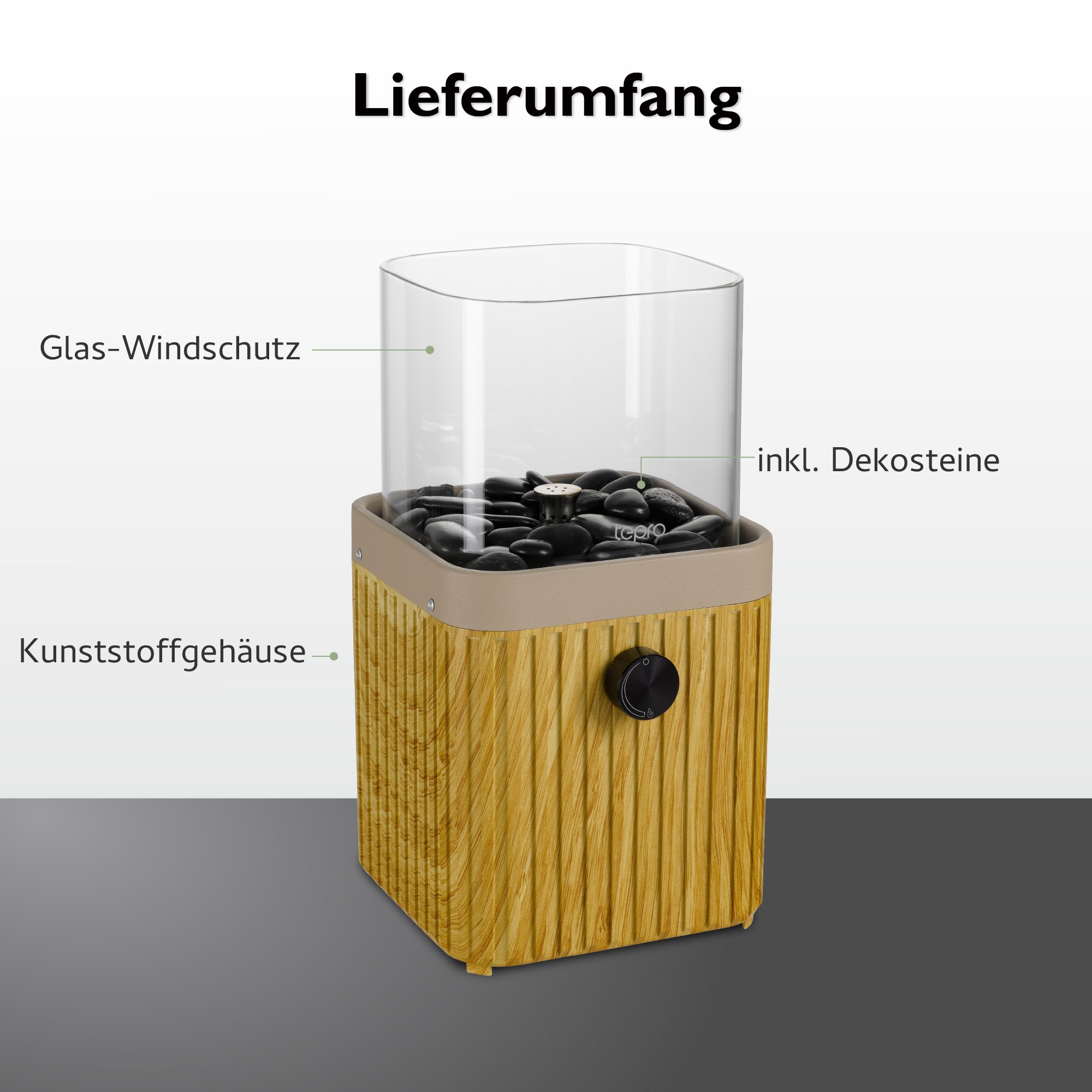 Tepro Feuerstelle »Tisch-Gasfeuerstelle mit Dekosteinen«