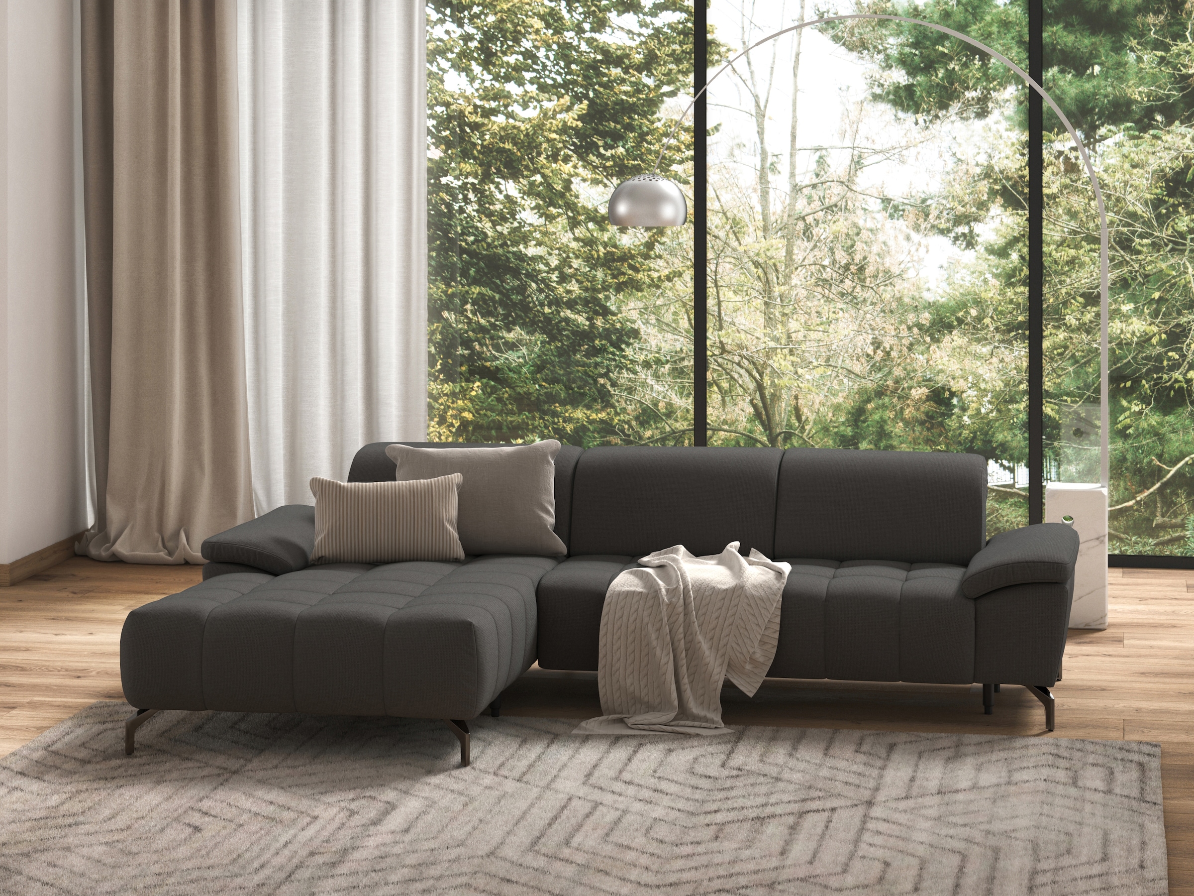 sit&more Ecksofa »Cool L-Form«, wahlweise mit Kopfteilverstellung und Vorzi günstig online kaufen