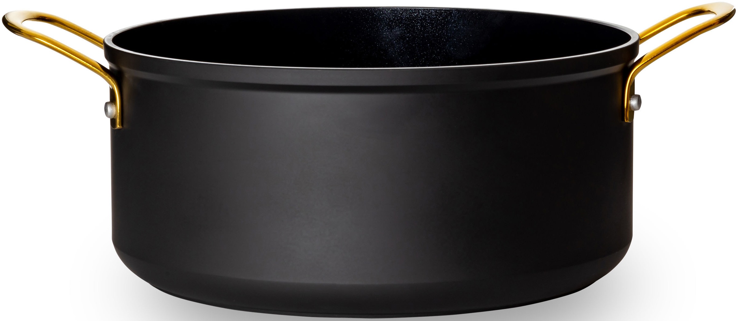 HENSSLERS Kochtopf, Aluminium, BLACK CERAMIC Antihaftbeschichtung, goldener Edelstahlgriff, Induktion