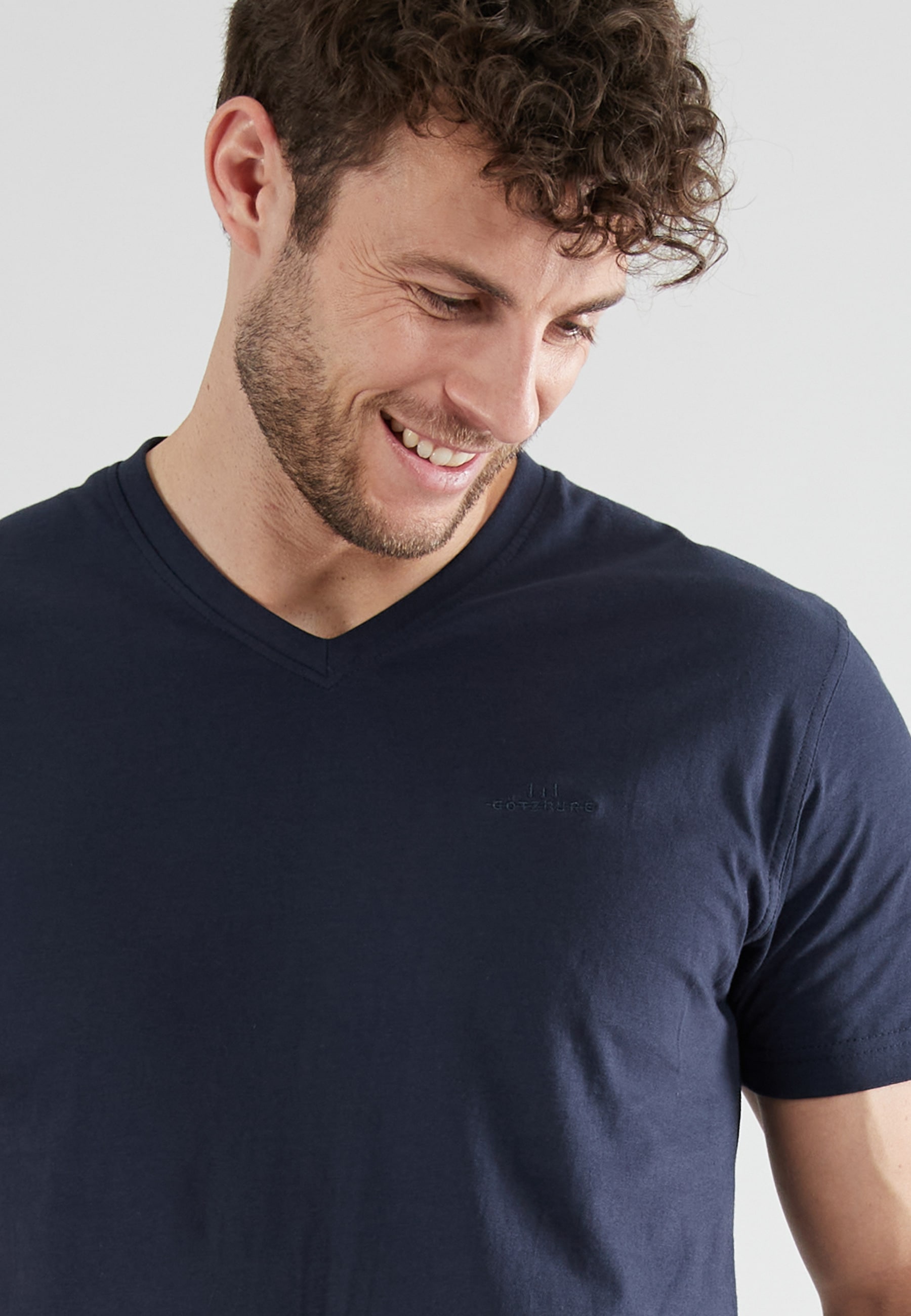 GÖTZBURG Pyjamaoberteil »New York« V-Ausschnitt, Kurzarm, hautfreundlich, bequem, locker, Baumwolle