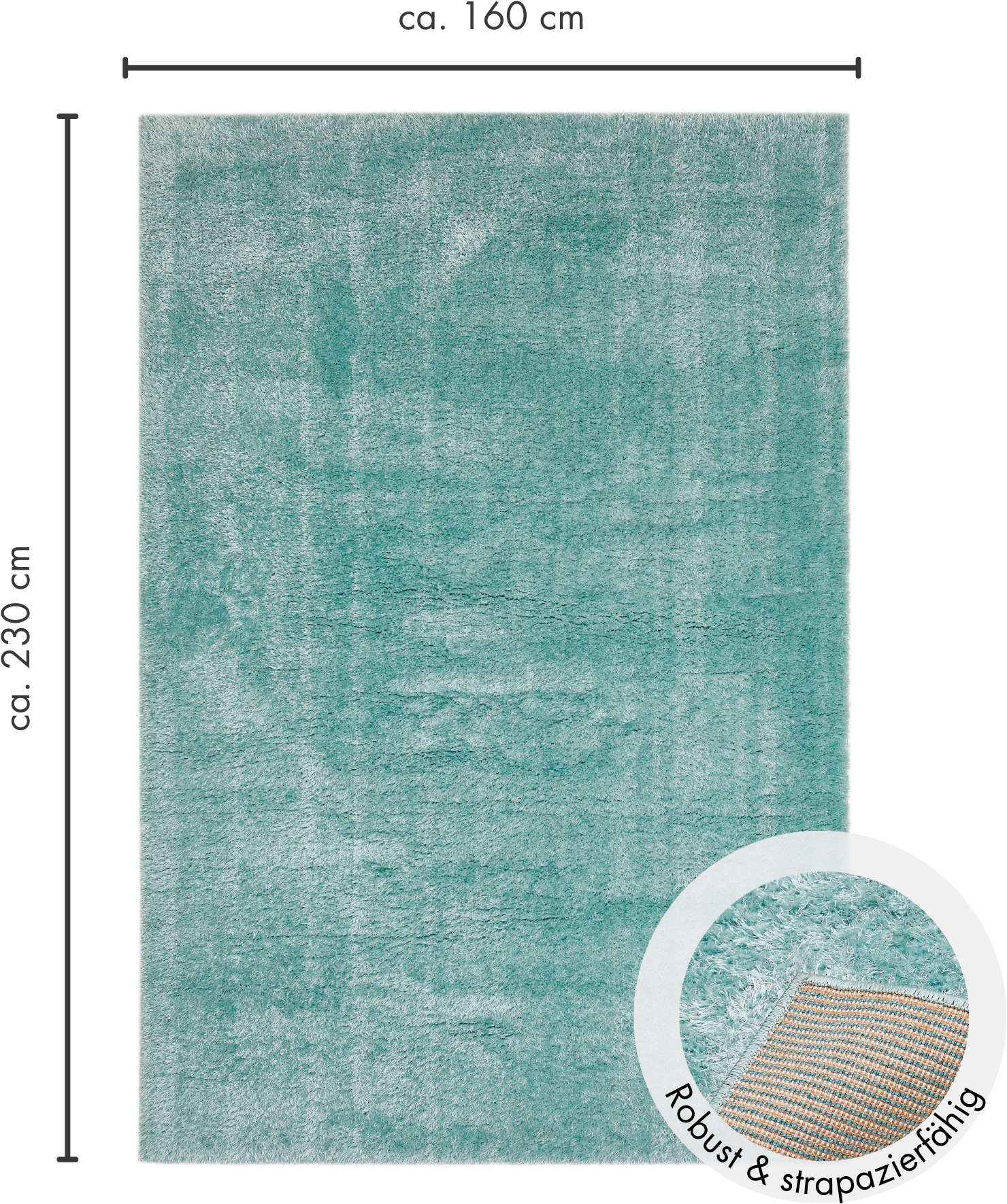 LUXOR living Hochflor-Teppich »Gela«, rechteckig, 45 mm Höhe, Uni Farben, weich und flauschig, ideal im Wohnzimmer & Schlafzimmer