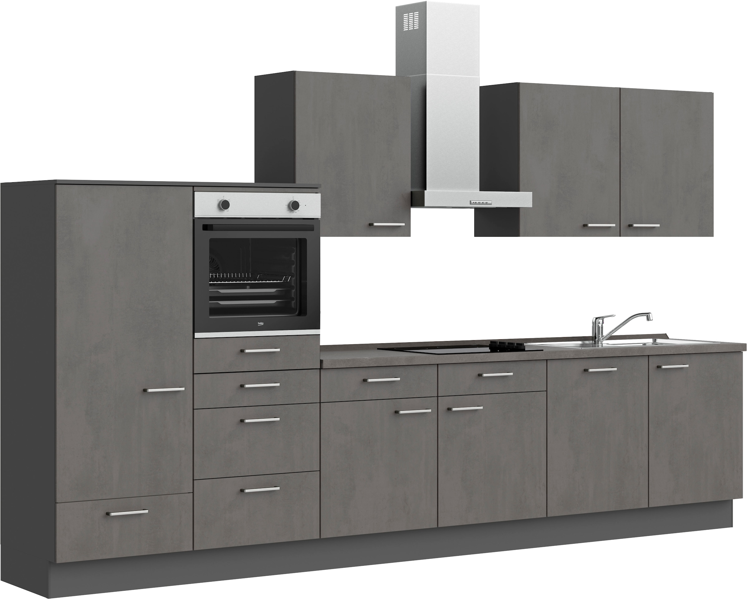 nobilia® Küchenzeile »"Riva I"«, vormontiert, Ausrichtung wählbar, Breite 360 cm, wahlw. mit E-Geräten