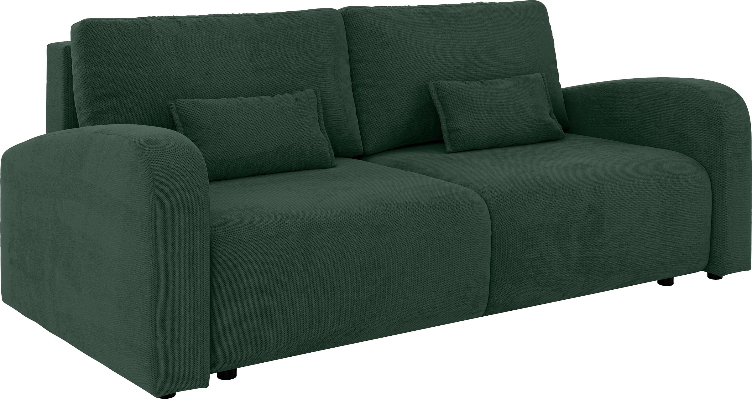 INOSIGN 3-Sitzer »JIGGS wahlweise Schlafsofa mit Bettkasten, Maße B/H/T: 228/96/110 cm«, Sofa mit Wellenunterfederung, enthält 2 Rückenkissen und 2 Zierkissen