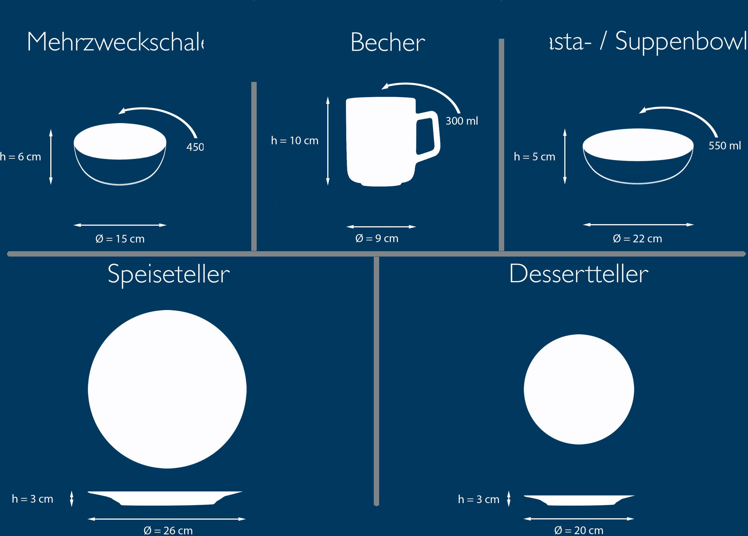 andas Kombiservice »modernes Geschirr-Set, Service Nydala«, (Set, 10 tlg.), hohe Haltbarkeit, Reaktivglasur