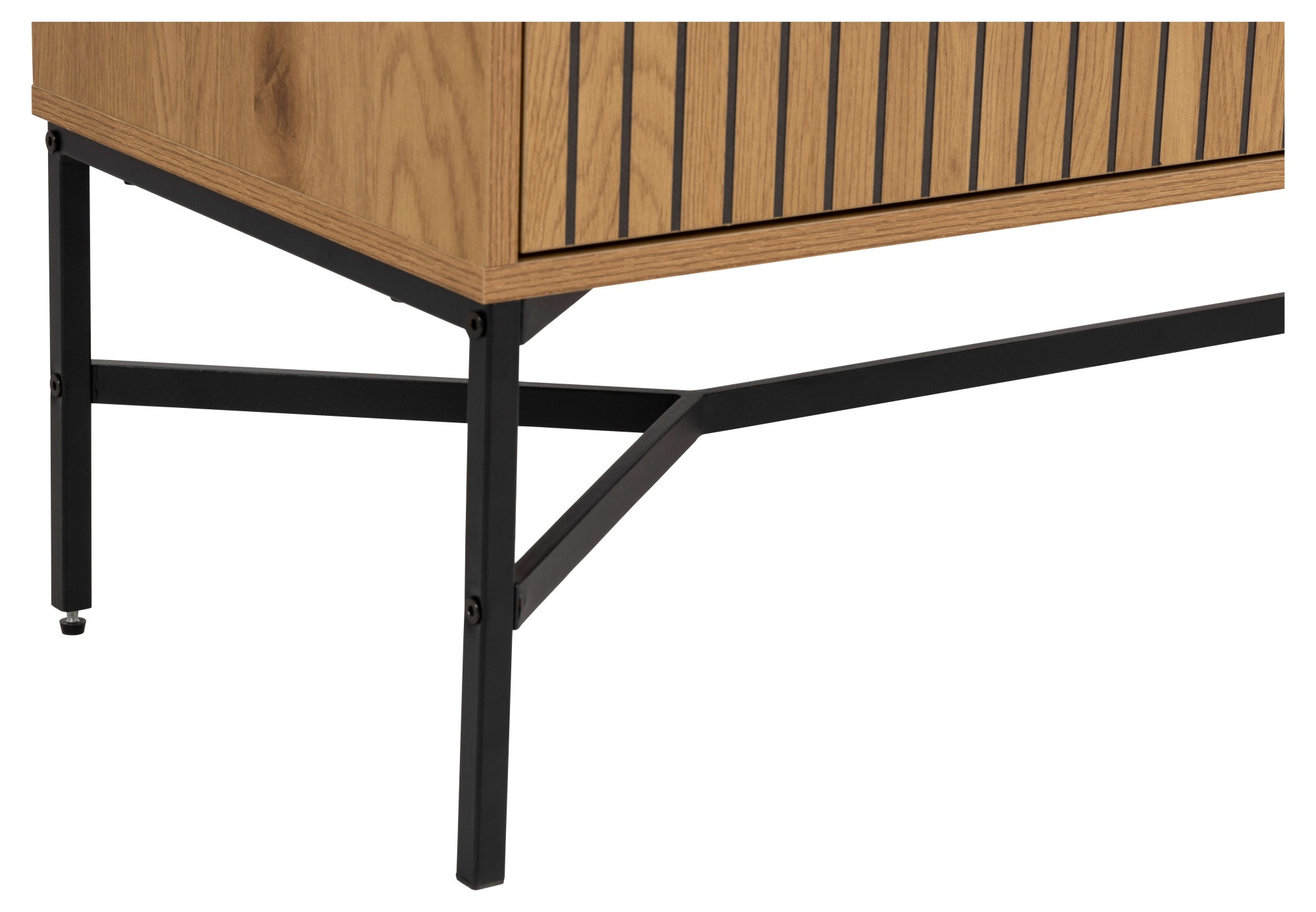 ACTONA GROUP Sideboard »Jaipur Anrichte, Kommode,«, Eiche-Optik, 2 Türen, 2 Einlegeböden, Lamellenfront