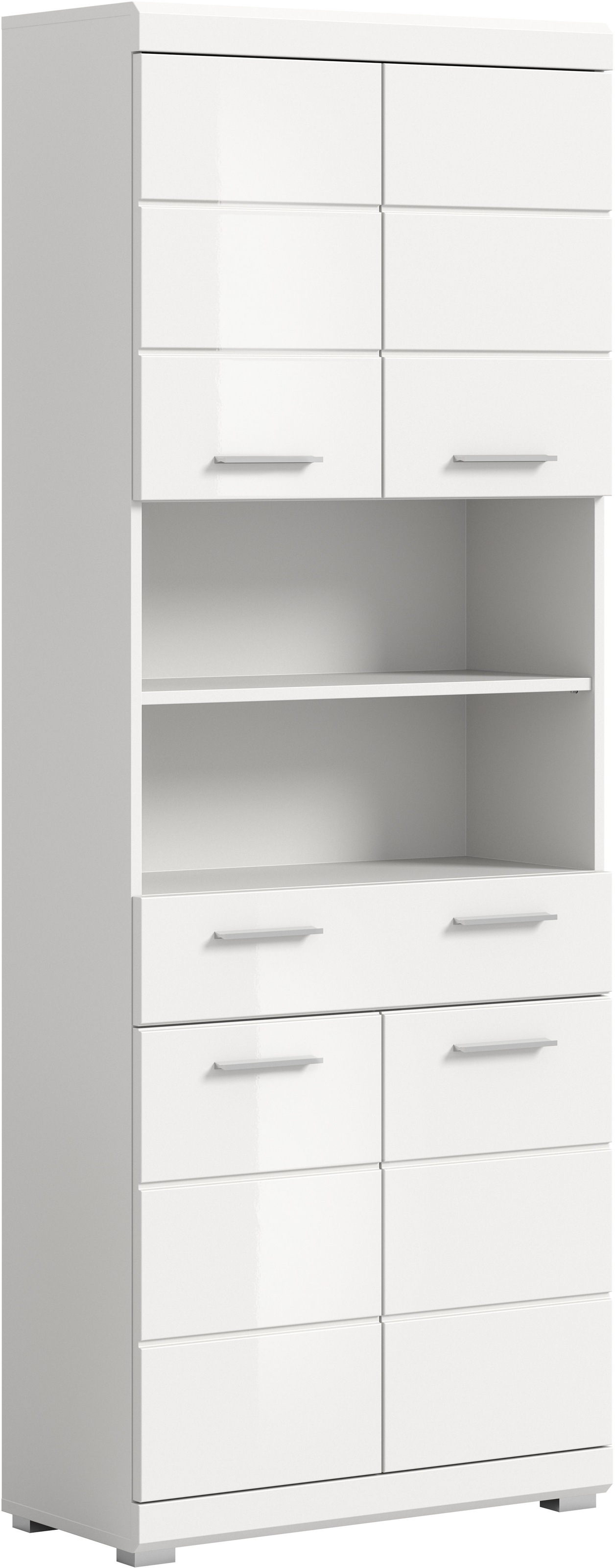 INOSIGN Hochschrank »Siena, Breite 74cm, 4 Türen, 1 Schubkasten, 2 offene F günstig online kaufen