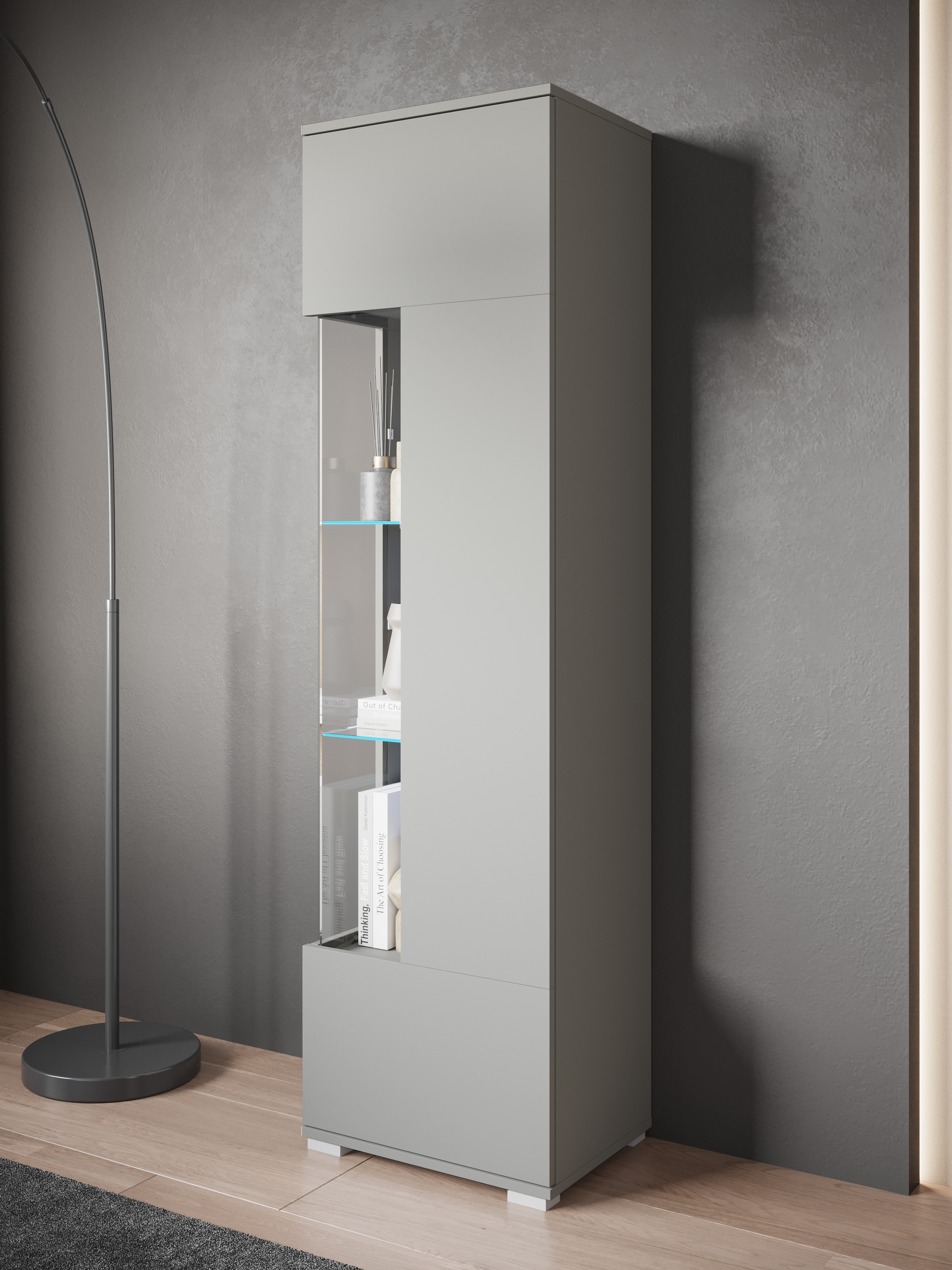 INOSIGN Vitrine »Kenia, stehend und hängend, Türanschlag wechselbar«, (1 St.), Vitrineschrank mit Glastüren 160 cm Höhe