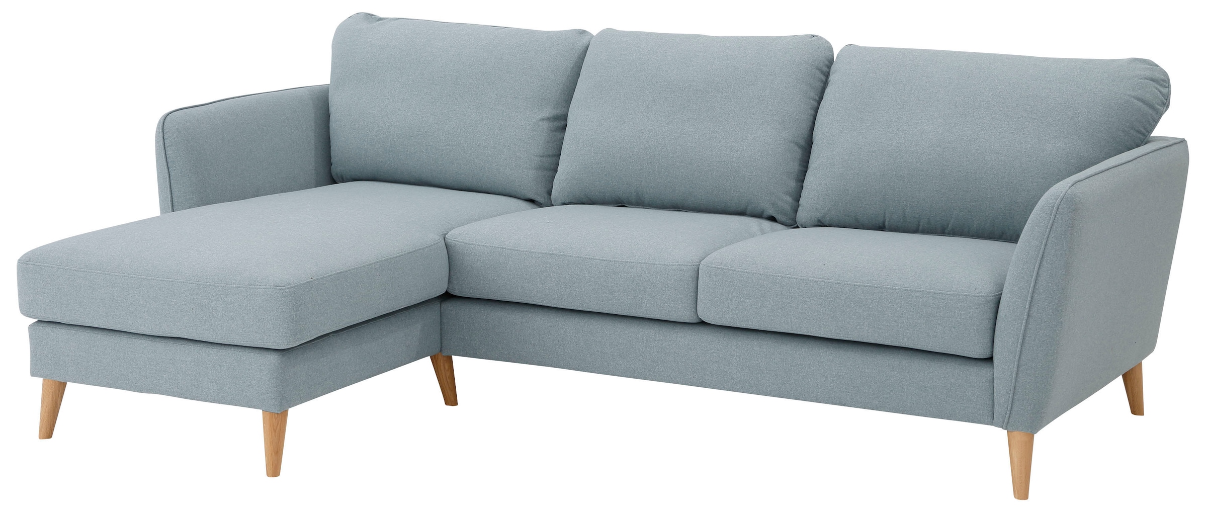 Home affaire Ecksofa »MARSEILLE (242/152cm),L-Form, Rec. rechts/links«, Massivholzbeine aus Eiche, in verschieden Bezügen und Farbvarianten