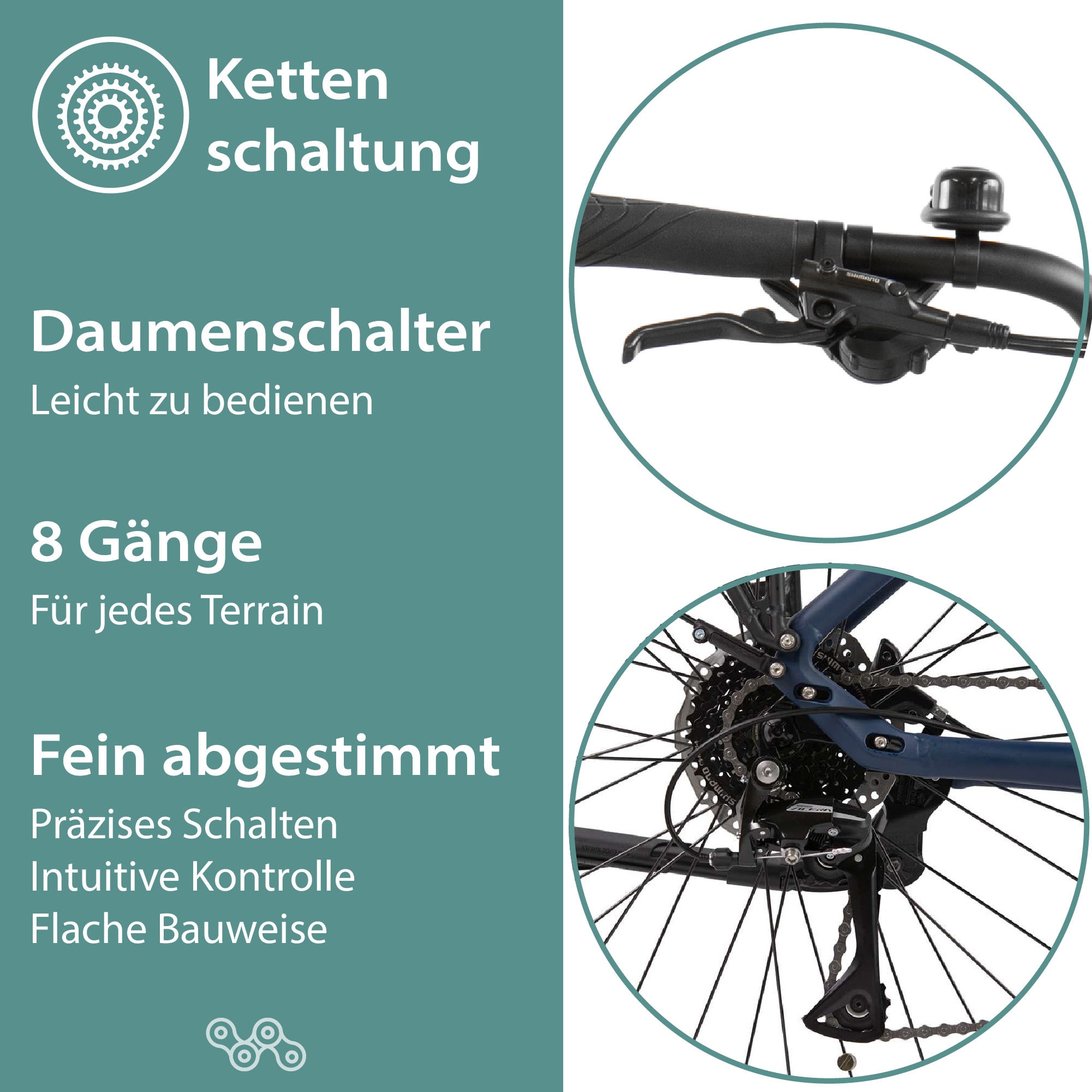Tretwerk E-Bike »Sonic«, 8 Gang, Shimano, Acera M3020 SGS, Mittelmotor 250 W, Pedelec, Elektrofahrrad für Damen u. Herren