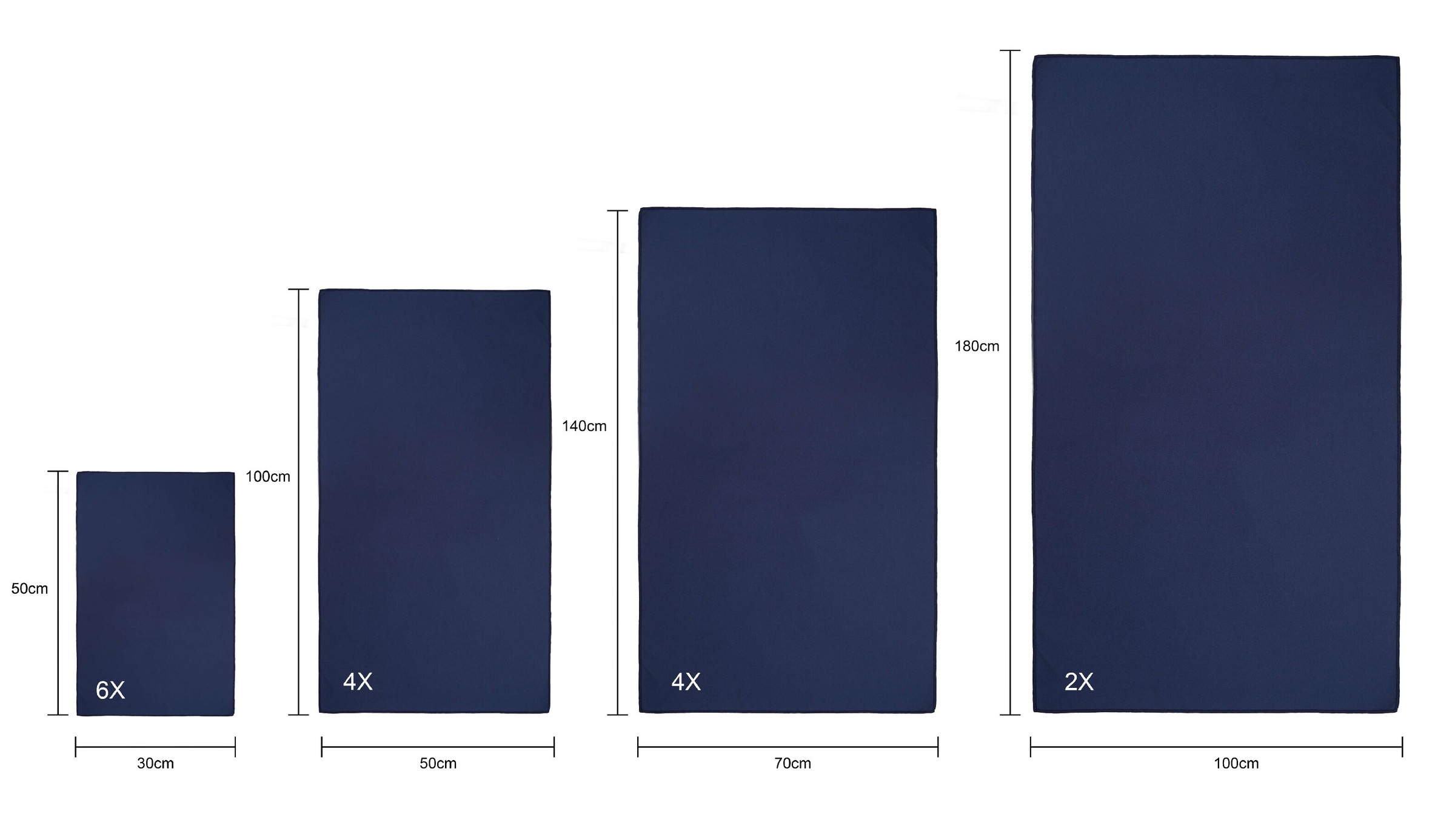 OTTO home Sporthandtuch »Leoa, Serie, 4 Handtücher«, (4 St., 4er Set 70/140), sehr leicht, kompakt, schnelltrocknend, Mikrofaser mit Kontrastnaht