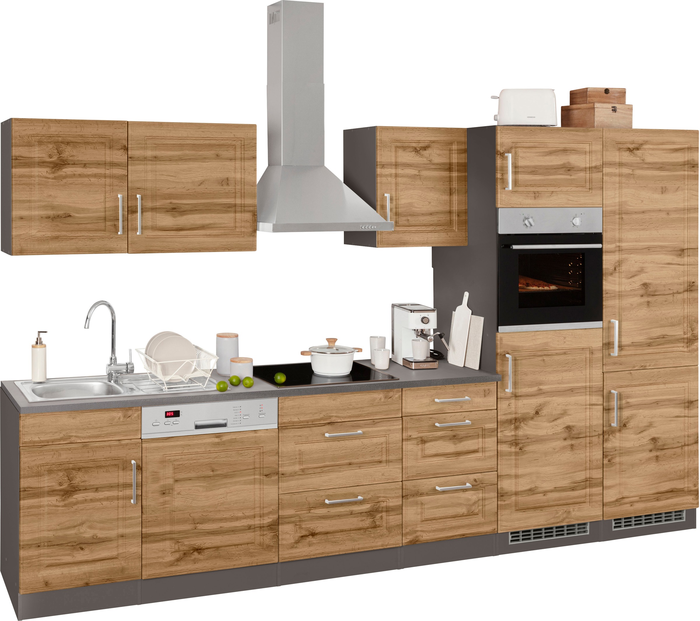 HELD MÖBEL Küchenzeile »Stockholm«, Breite 340 cm, mit hochwertigen MDF Fro günstig online kaufen
