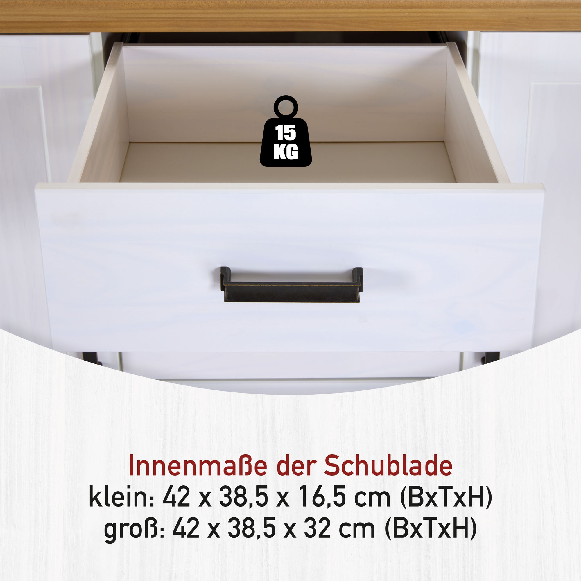 Inter Link Sideboard »Sideboard Maluno« 1 Stk. tlg. Kiefer Massiv, Soft-Close, Stauraum, BxTxH: ca. 166,4 x 48,3 x 104 cm