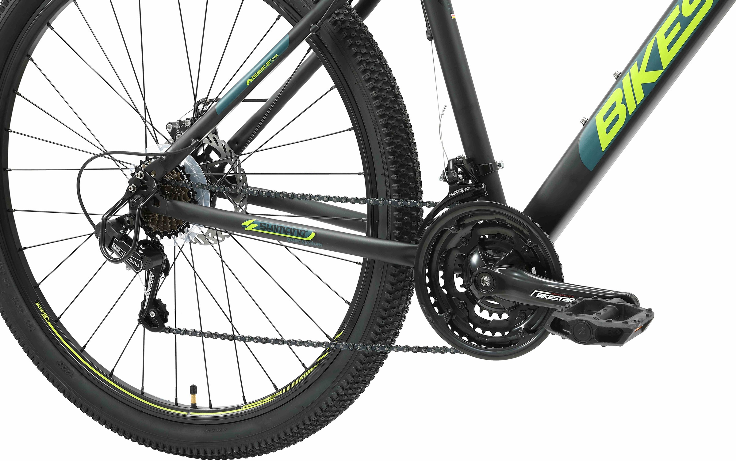 Bikestar Mountainbike, 21 Gang, Shimano, RD-TY300 Schaltwerk, Kettenschaltung, für Damen und Herren, Kettenschaltung