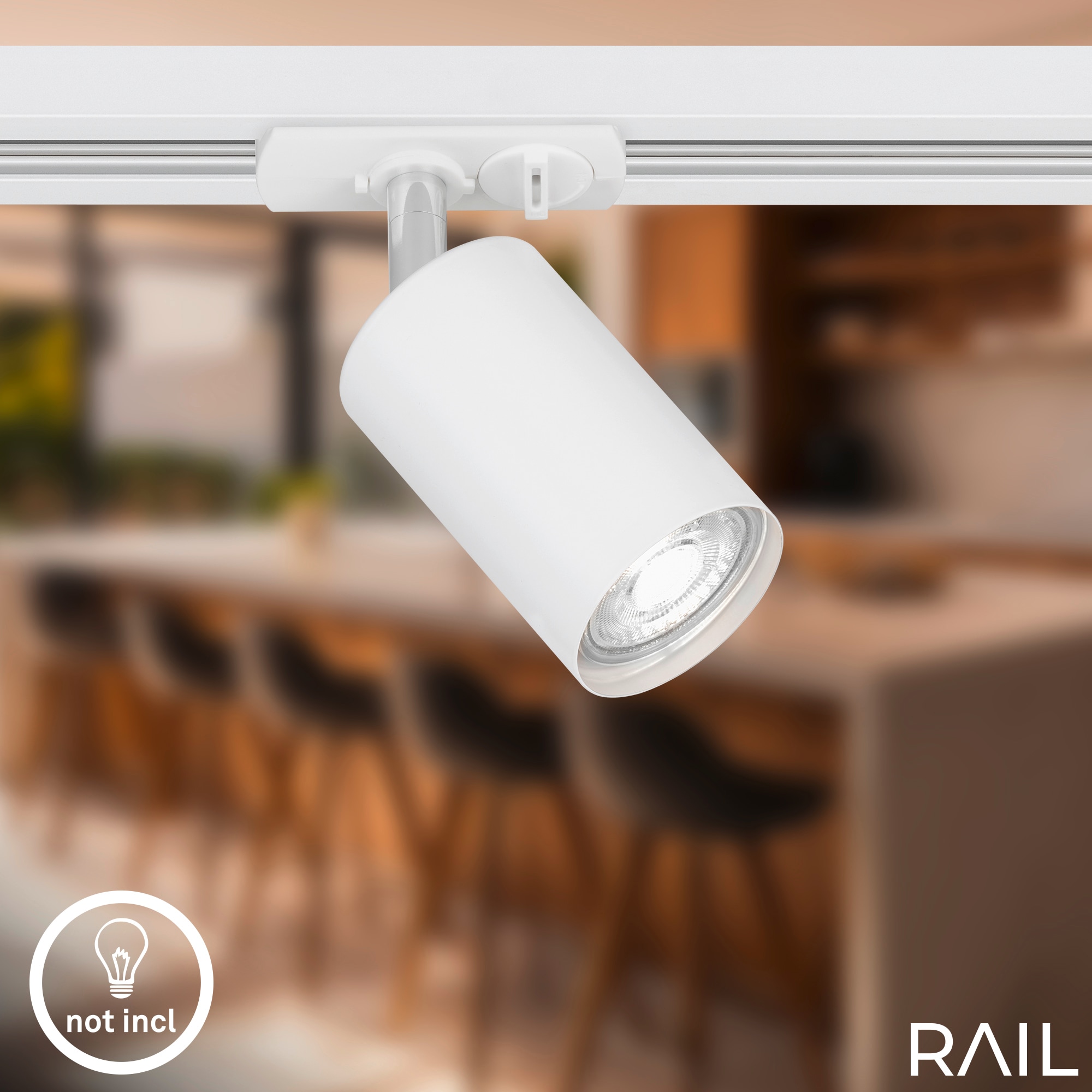 Briloner Leuchten Schienensystem-Sets »RAIL« GU10 3 Stk. Schienensystem Rail 2,25 m Weiß max. 9W Decke Wohnzimmer Büro Küche