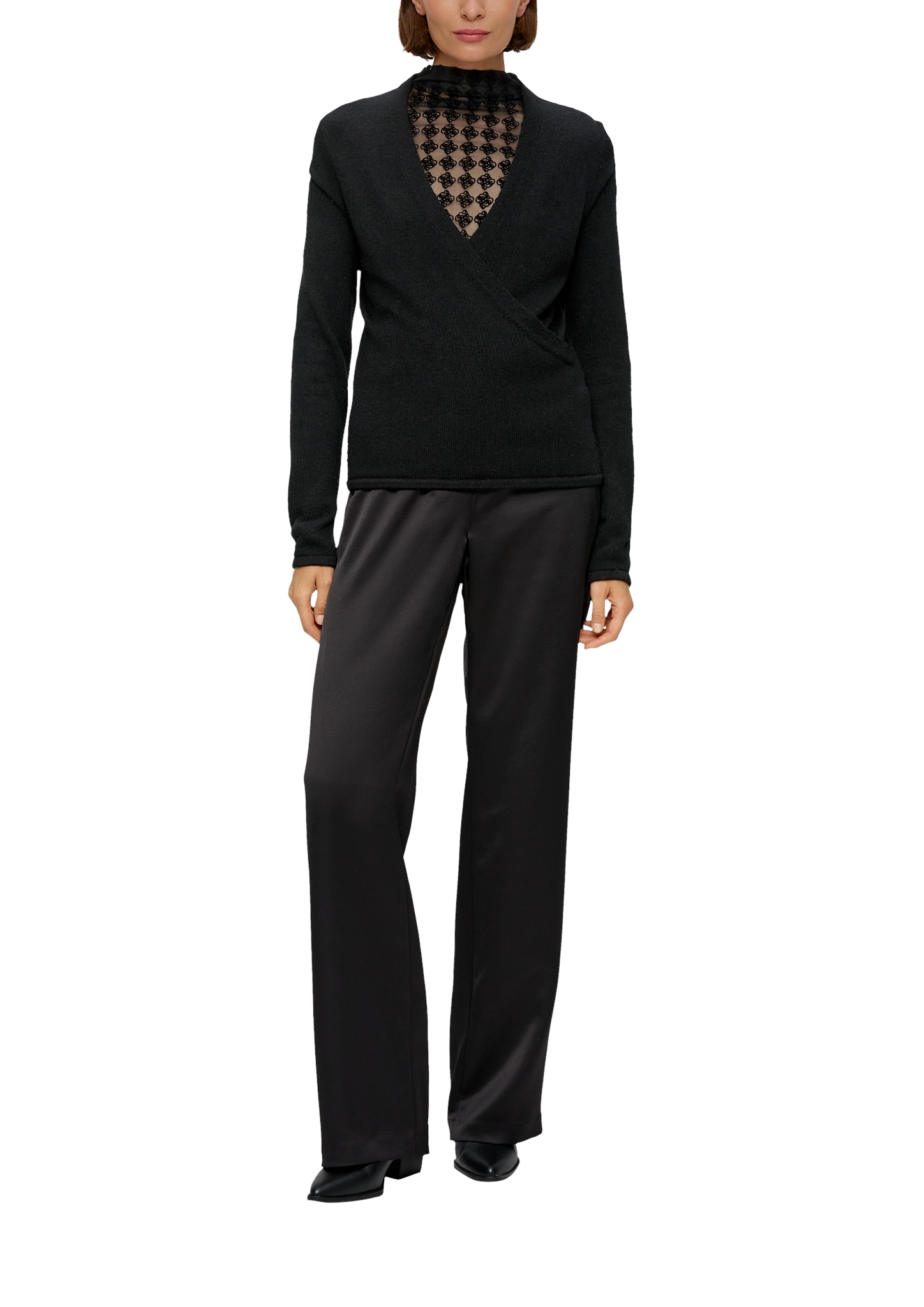 s.Oliver BLACK LABEL Strickpullover, in Wickel-Optik