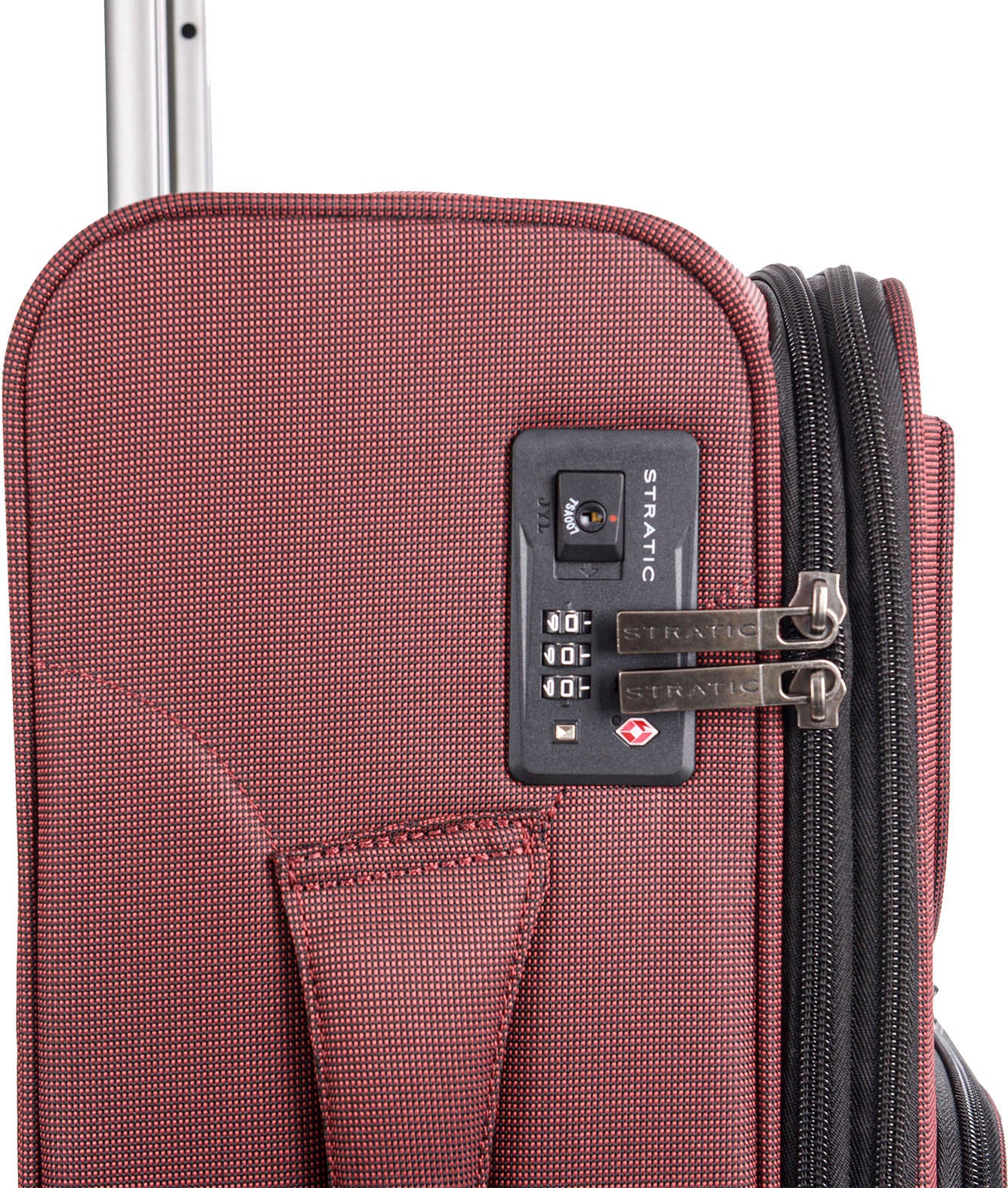 Stratic Weichgepäck-Trolley »Bendigo Light + S, redwine«, 4 Rollen, Handgepäck Reisekoffer Reisegepäck TSA-Zahlenschloss