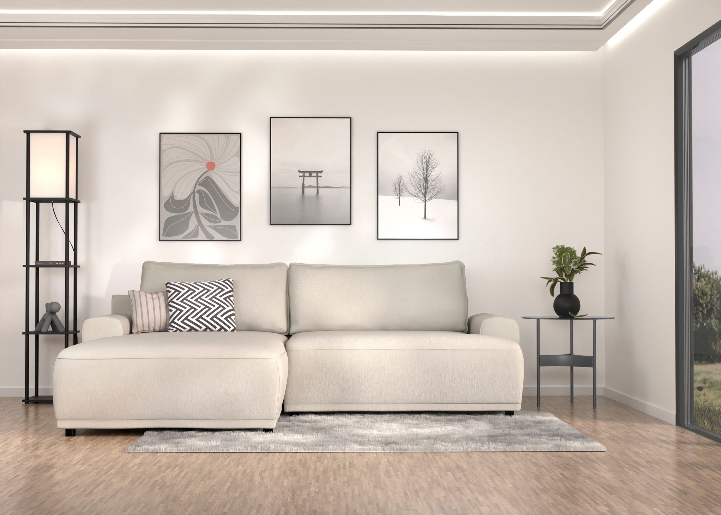 TRENDMANUFAKTUR Ecksofa »Fordon, Schlafsofa mit Bettkasten, Couch in L-Form günstig online kaufen