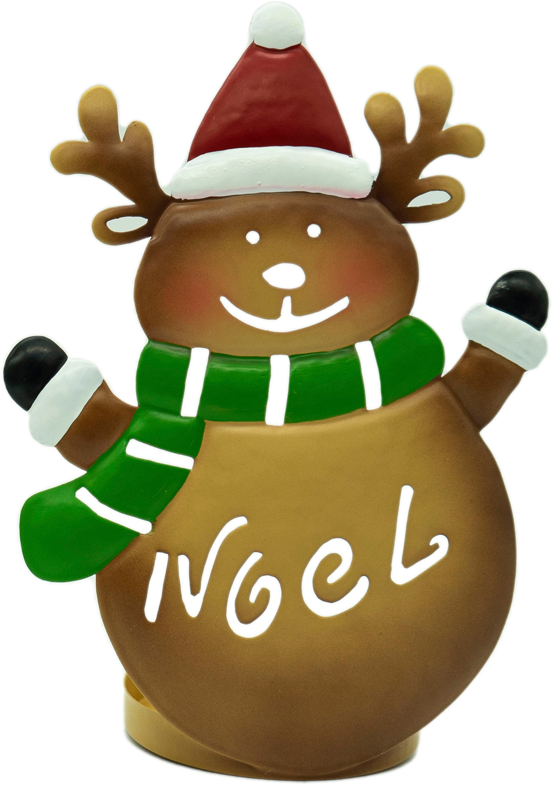 NOOR LIVING Teelichthalter »Kerzenhalter mit Weihnachtsmotiv«, (Set, 3 St.), aus Metall, Höhe ca. 15,5 cm, Dekofigur