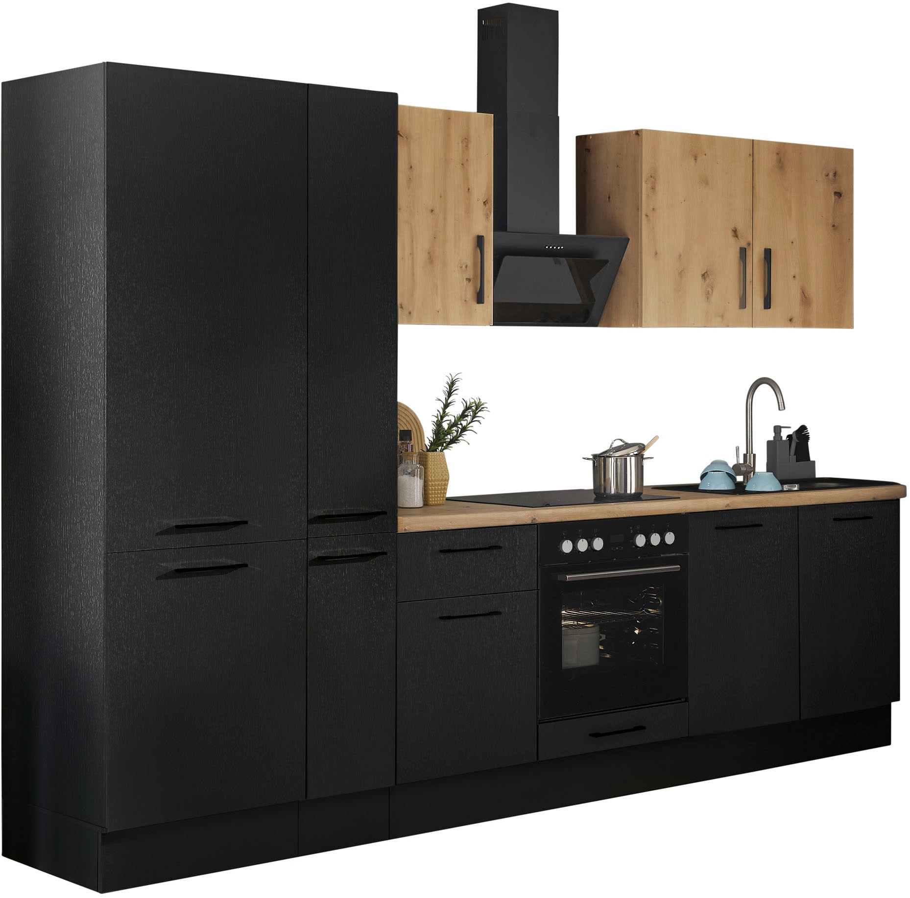 BASIC by Balculina Küchenzeile »Turin«, Breite 300 cm, wahlweise mit E-Geräten