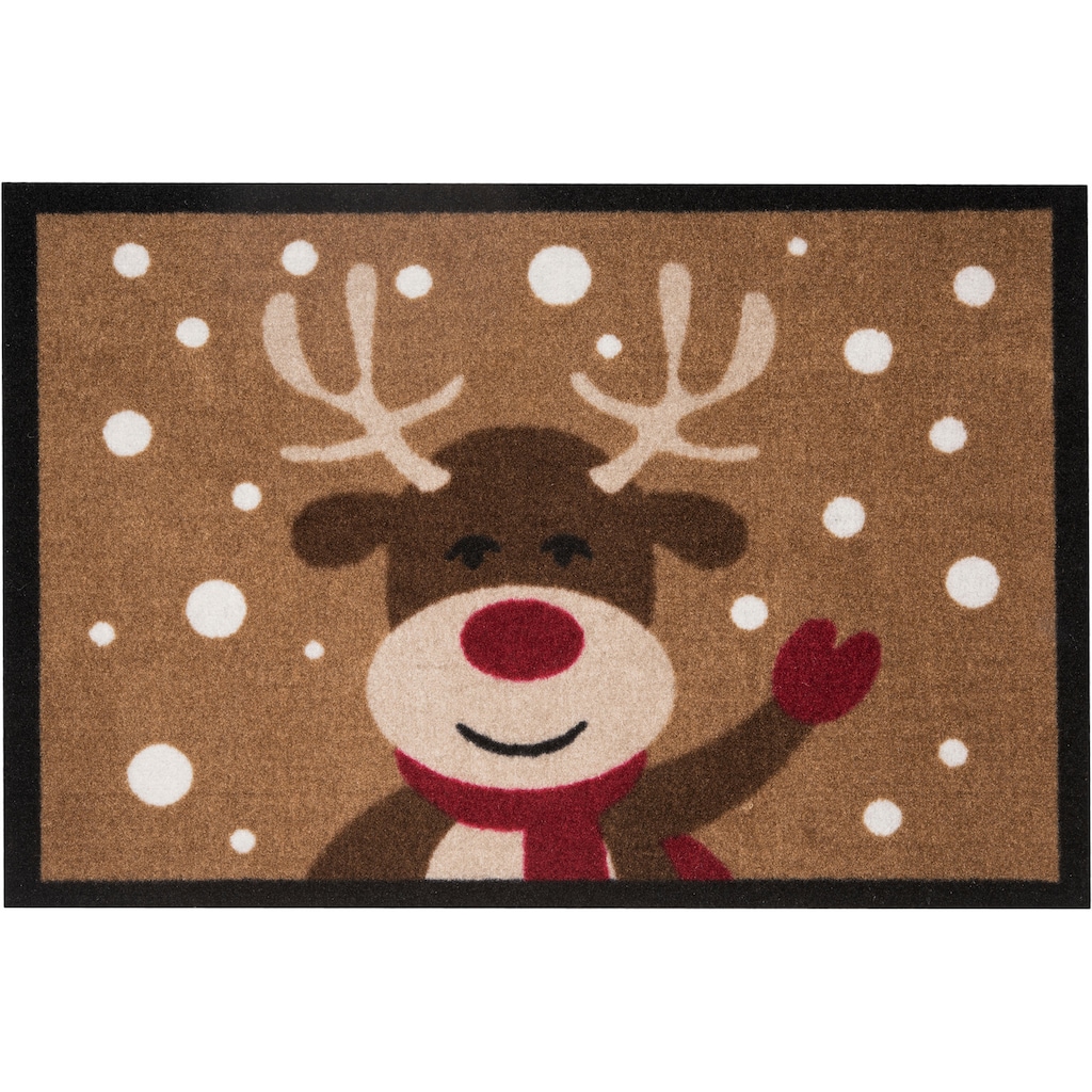 HANSE Home Fußmatte »Reindeer«, rechteckig, In- & Outdoor, Rutschfest, Rentier-Motiv, Waschbar, Wetterfest, Flur