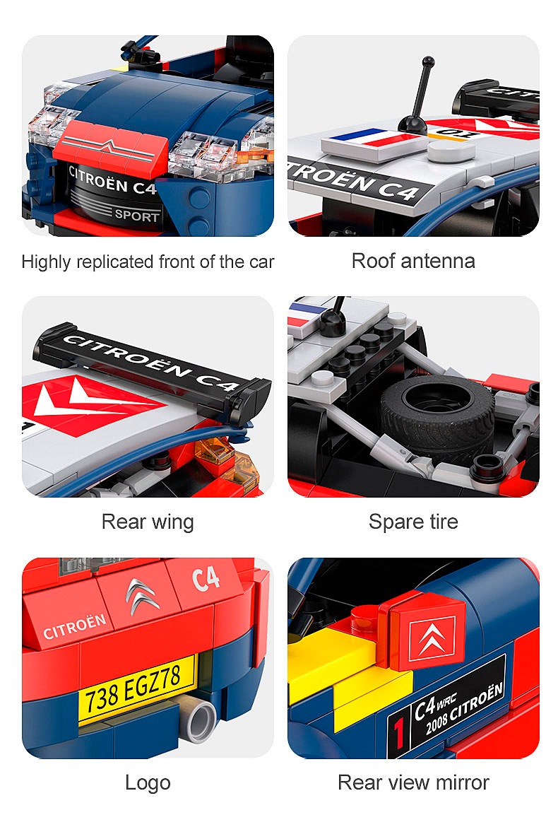 Jamara RC-Auto »CaDA, 2008 Citroën C4 WRC 1:20 2,4GHz Bricks«