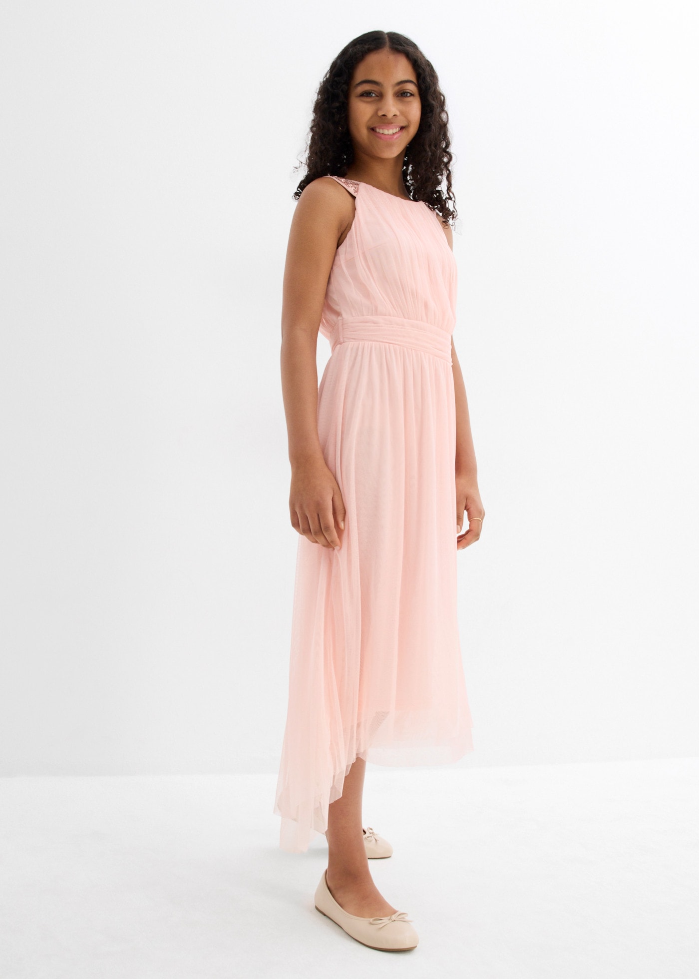 bonprix Midikleid festlicher Stil, mit Pailletten, ärmellos, Regular Fit, aus Polyester