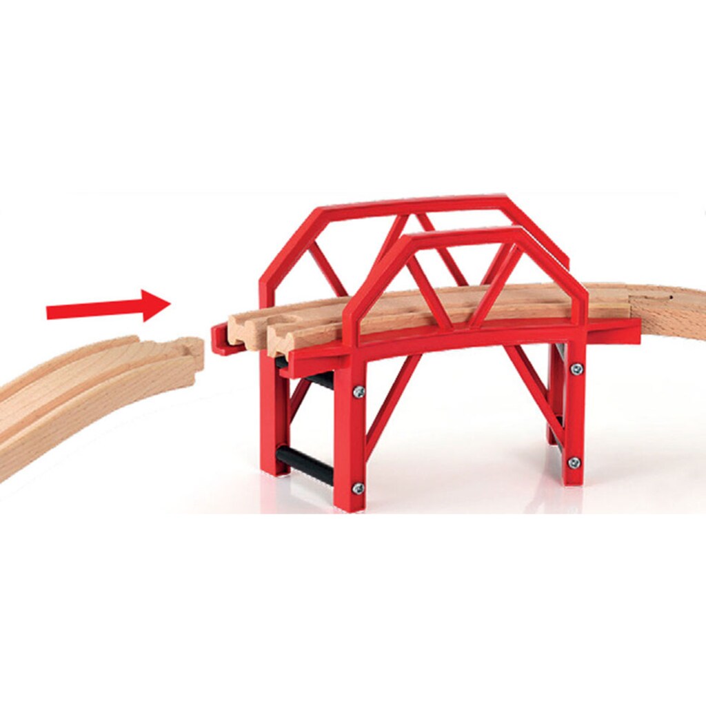 BRIO® Spielzeugeisenbahn-Brücke »BRIO® WORLD, Bahnbrücke mit Auffahrten«