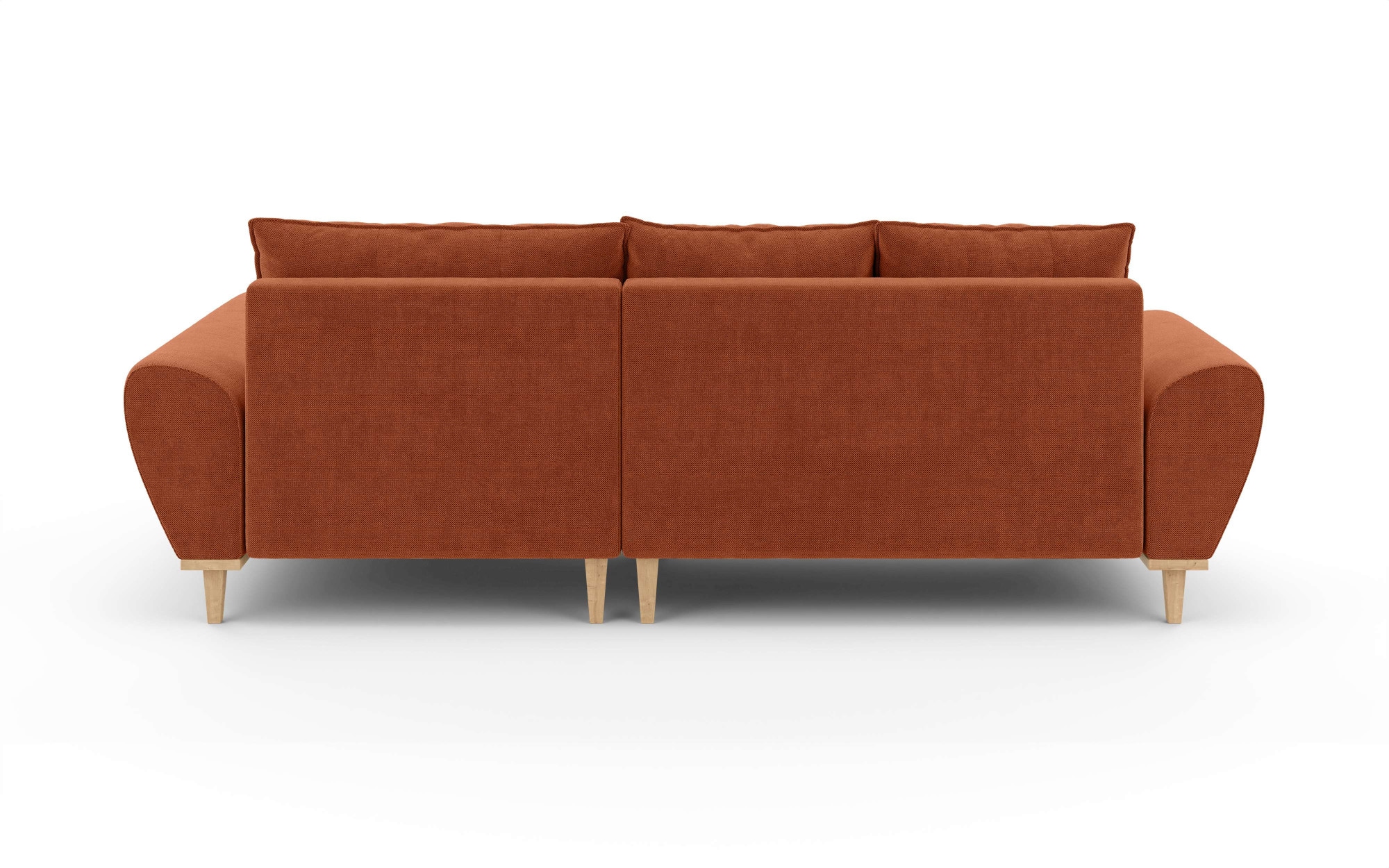 Home affaire Ecksofa »Ahrdorf mit Bettfunktion und Bettkasten, Maße: B/H/T 268/86/175 cm«, L-Form mit 3 Rückenkissen und moderne gerundete Armlehnen