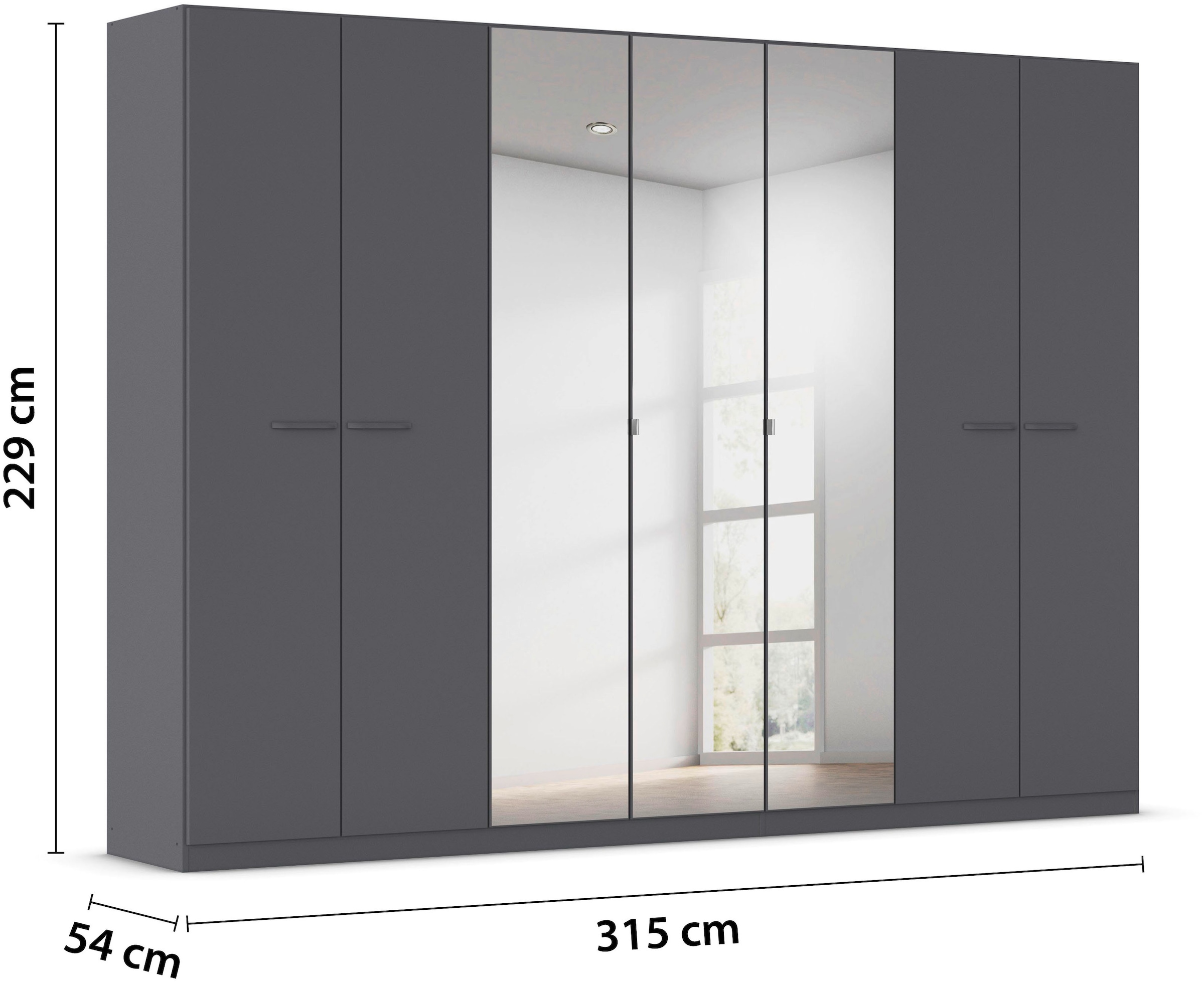 rauch Drehtürenschrank »Kleiderschrank Schrank Garderobe TOPSELLER OTELI inkl. Inneneinteilung«, (erhältlich in Breiten 91-360 cm, ab Breite 136cm inkl. Innenschubladen), mit zusätzlichen Einlegeböden, optional mit Spiegel MADE IN GERMANY
