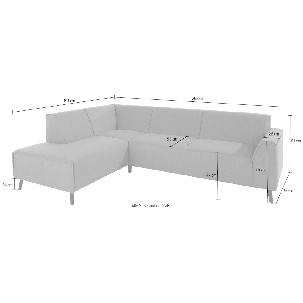 DOMO collection Ecksofa »Amora L-Form«