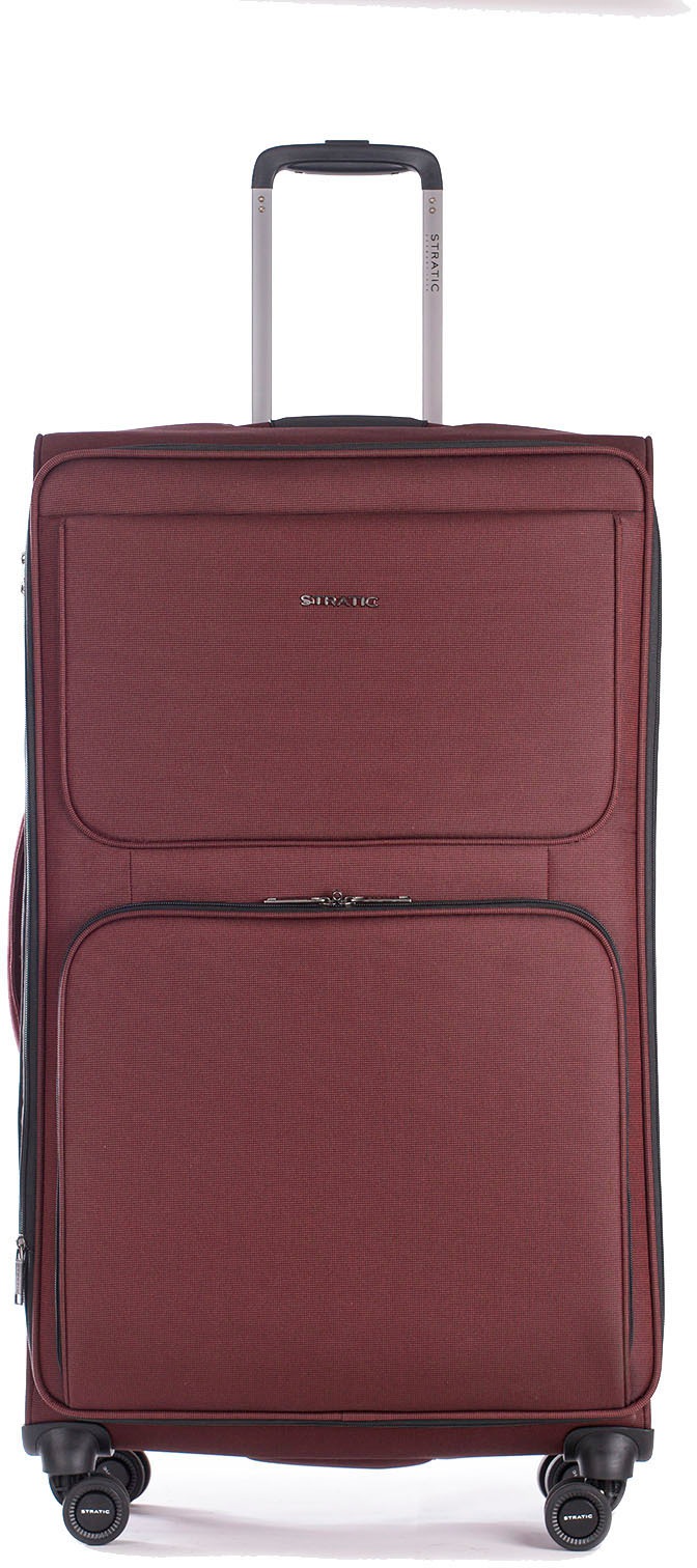 STRATIC Weichgepäck-Trolley »Bendigo Light + L, redwine« 105 l 4 Rollen Reisekoffer großer Koffer Aufgabegepäck TSA-Zahlenschloss redwine