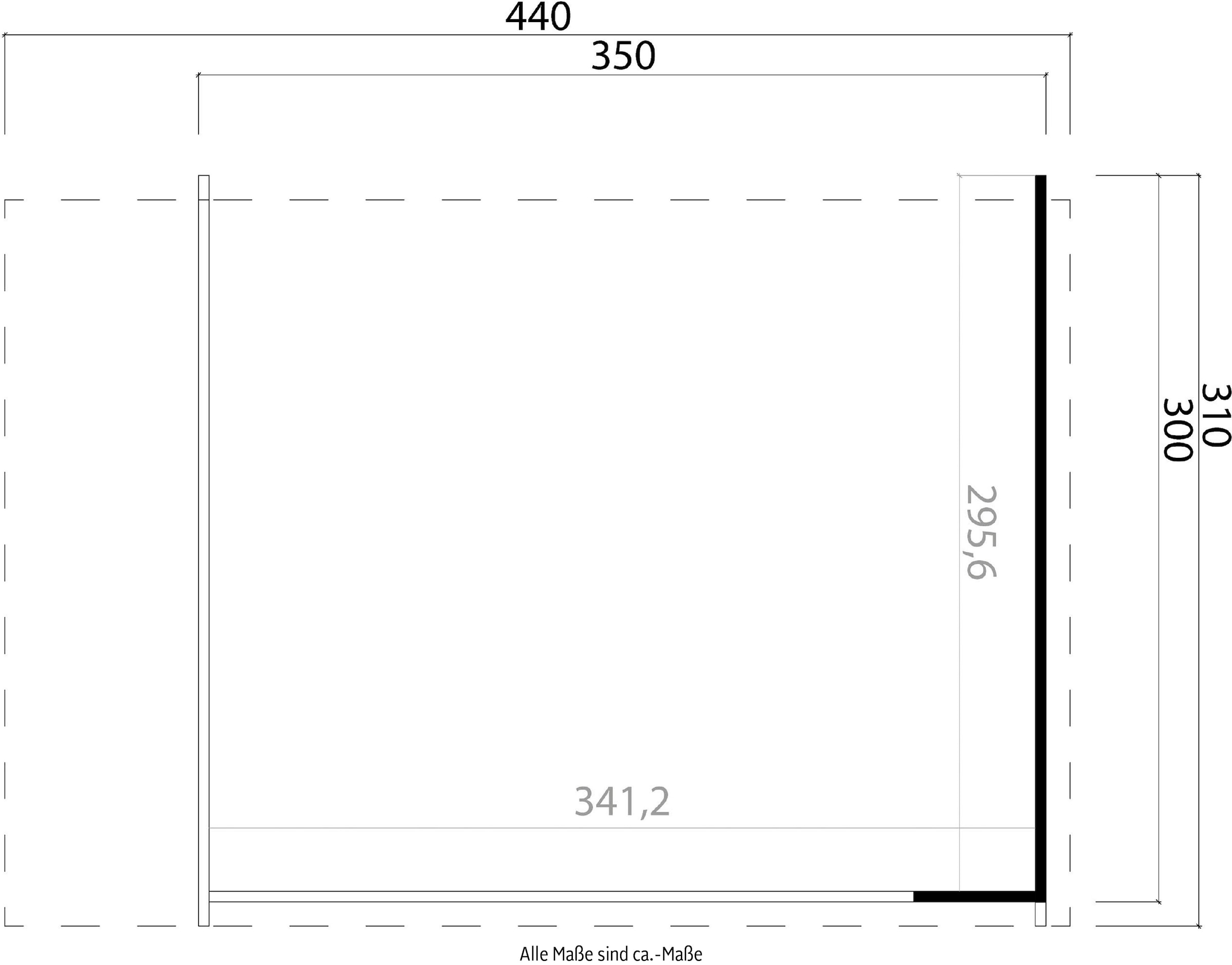LASITA MAJA Gartenhaus-Anbaudach »für Gartenhaus Sicily 1 und 2«, BxT 300x350 cm