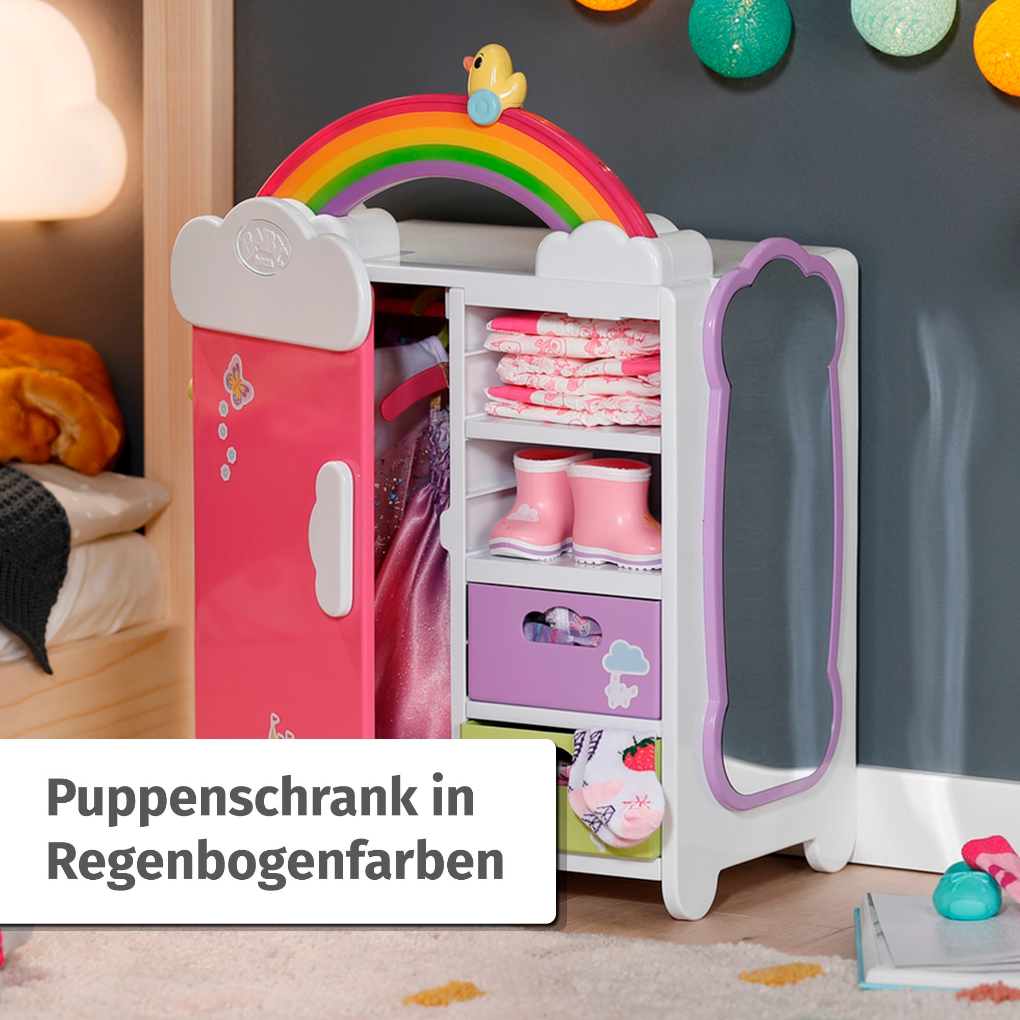 Baby Born Puppenkleiderschrank »Regenbogen«, mit Licht- und Soundeffekt