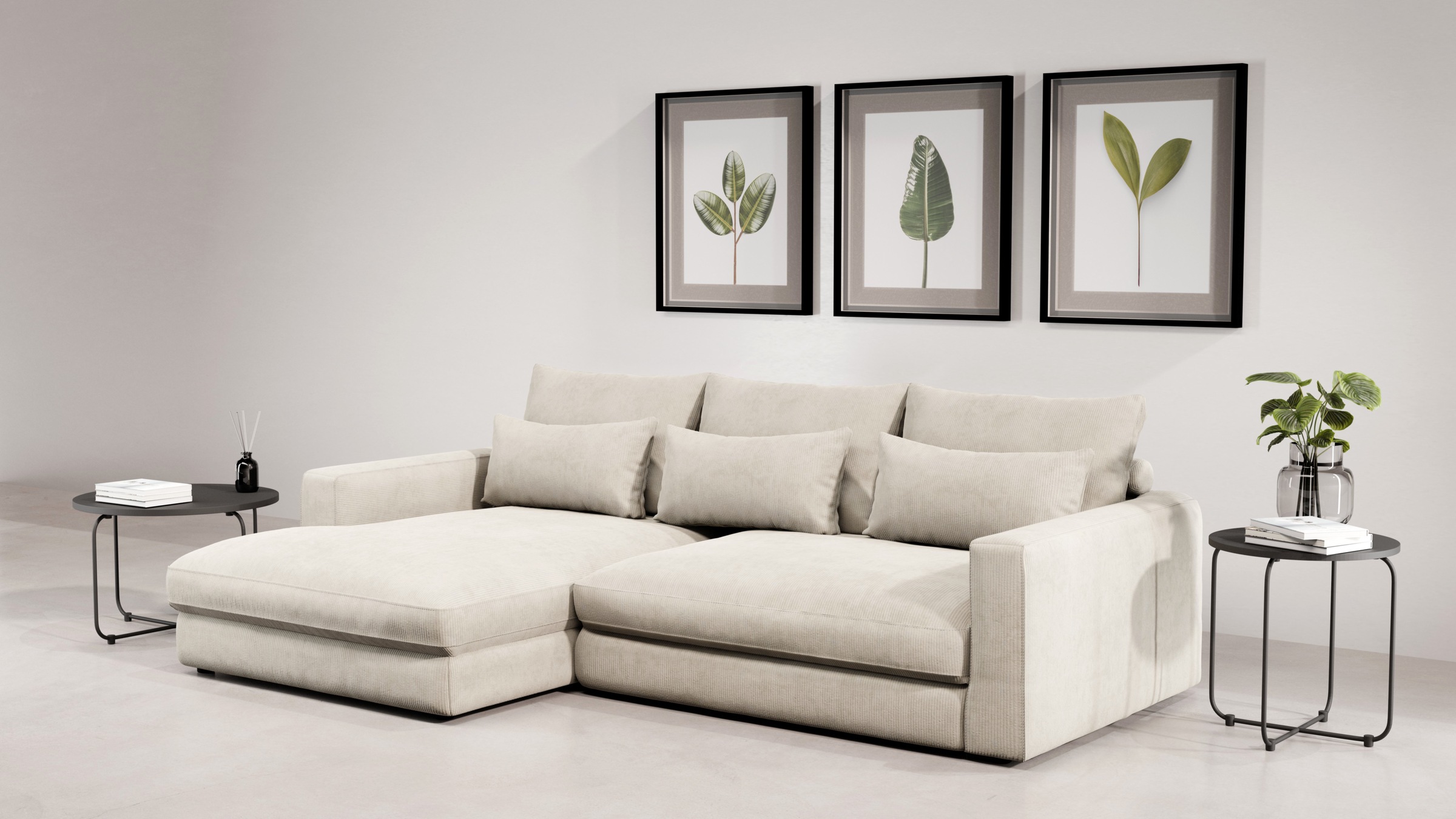 Home affaire Ecksofa »Darwin, viele Kissen, extra tiefe Sitzfläche, 271/89/ günstig online kaufen