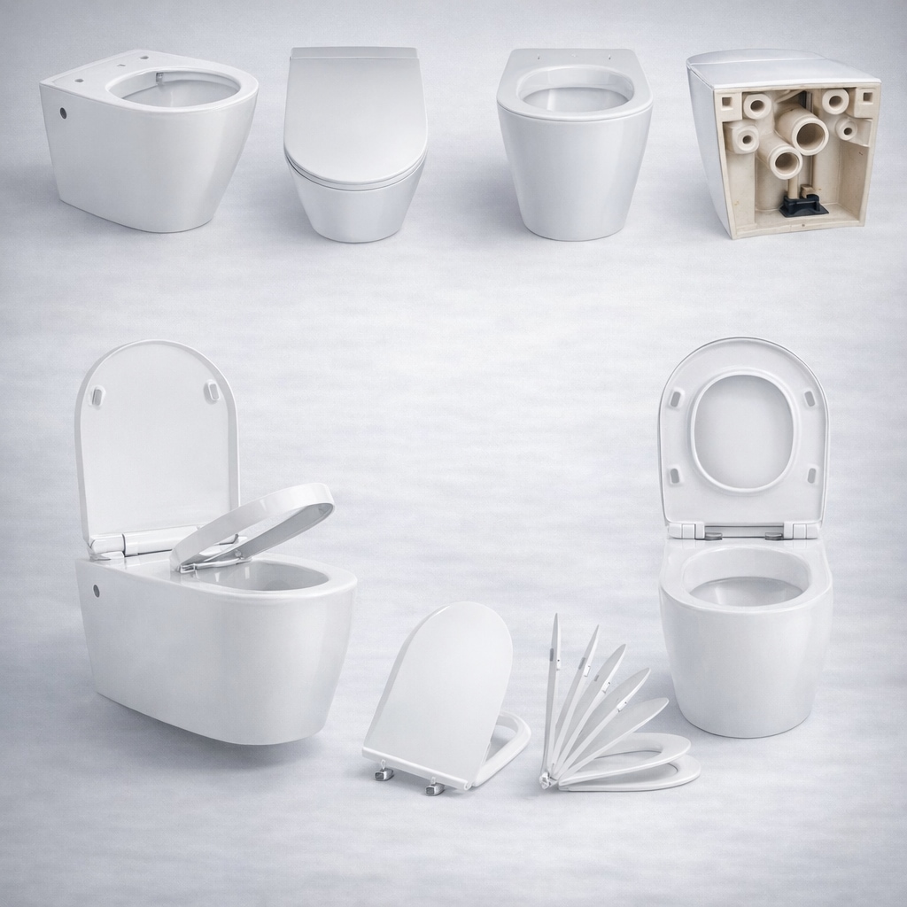 welltime Tiefspül-WC »Vigo« spülrandlose Toilette aus Sanitärkeramik, inkl. WC-Sitz mit Softclose
