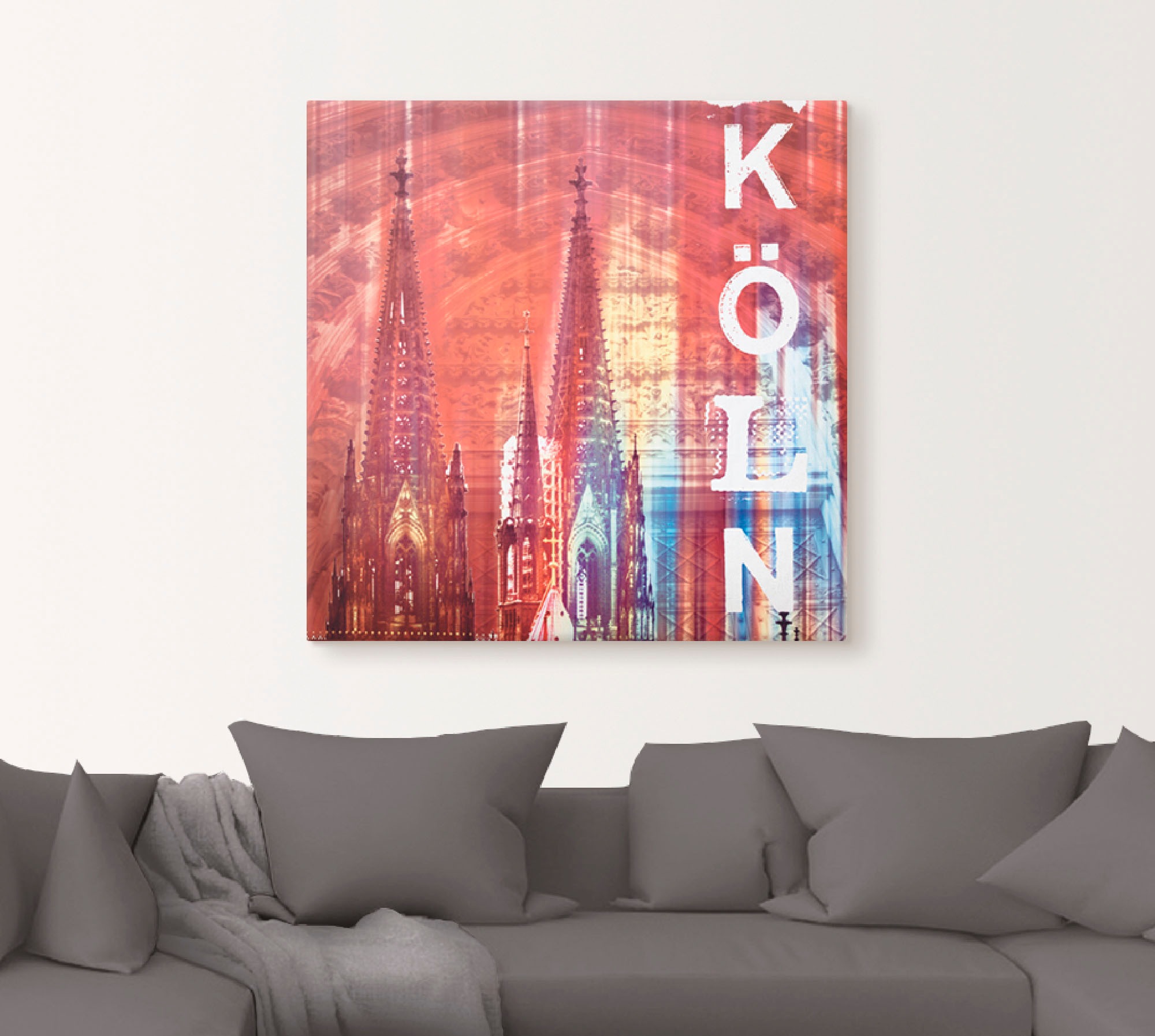 Artland Leinwandbild »Köln Skyline Collage II«, Gebäude, (1 St.), auf Keilrahmen gespannt