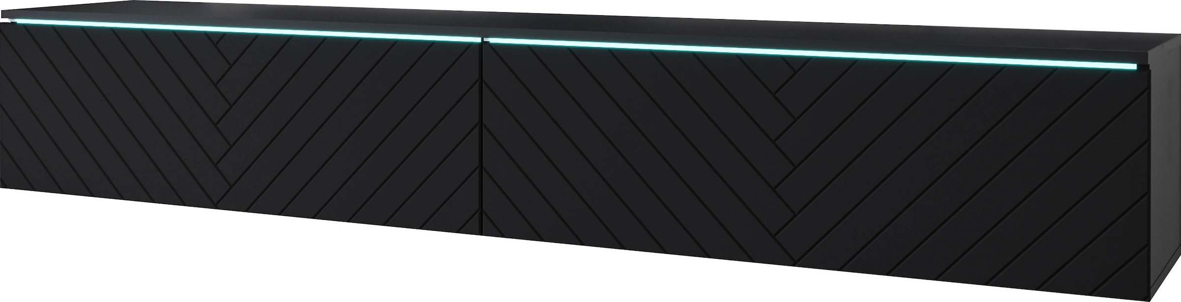 INOSIGN Lowboard »Vera, wahlweise mit oder ohne Beleuchtung«, gefräste MDF Front mit 3D Effekt, stehend und hängend montierbar
