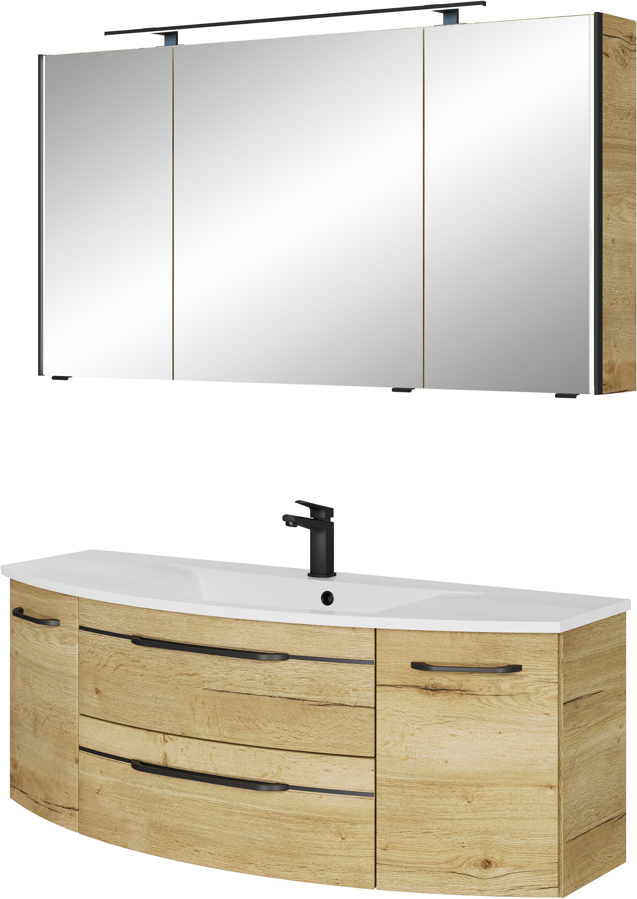 Saphir Badmöbel-Set »Serie 7045 2-teilig Mineralmarmor-Waschtisch mit LED-S günstig online kaufen