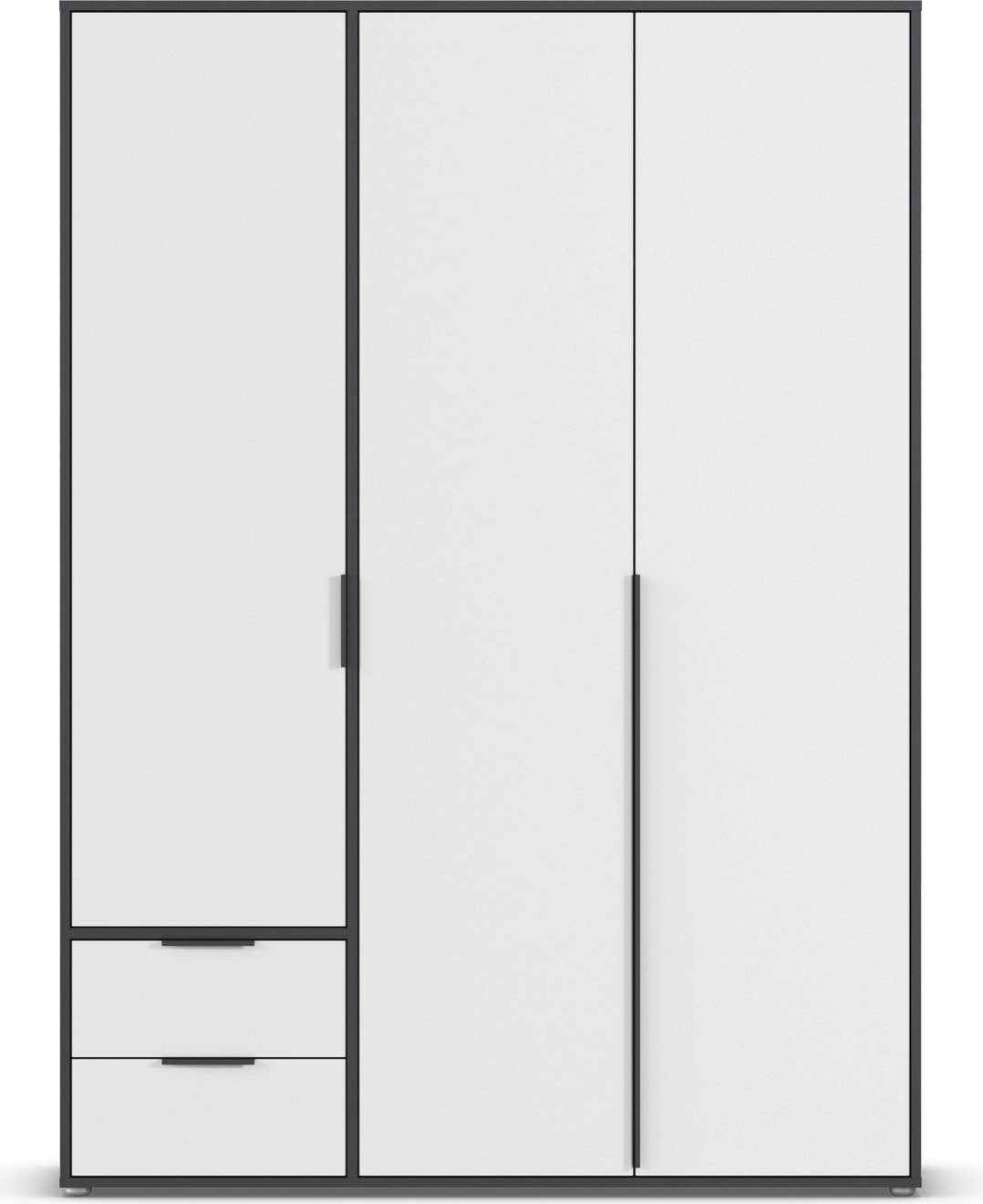 rauch Drehtürenschrank »Kleiderschrank Schrank Garderobe Wäscheschrank NAGATA viel Stauraum«, (in 3 verschiedenen Ausstattungen BASIC/CLASSIC/PREMIUM), mit Schubladen sowie Stangengriffen TOPSELLER MADE IN GERMANY