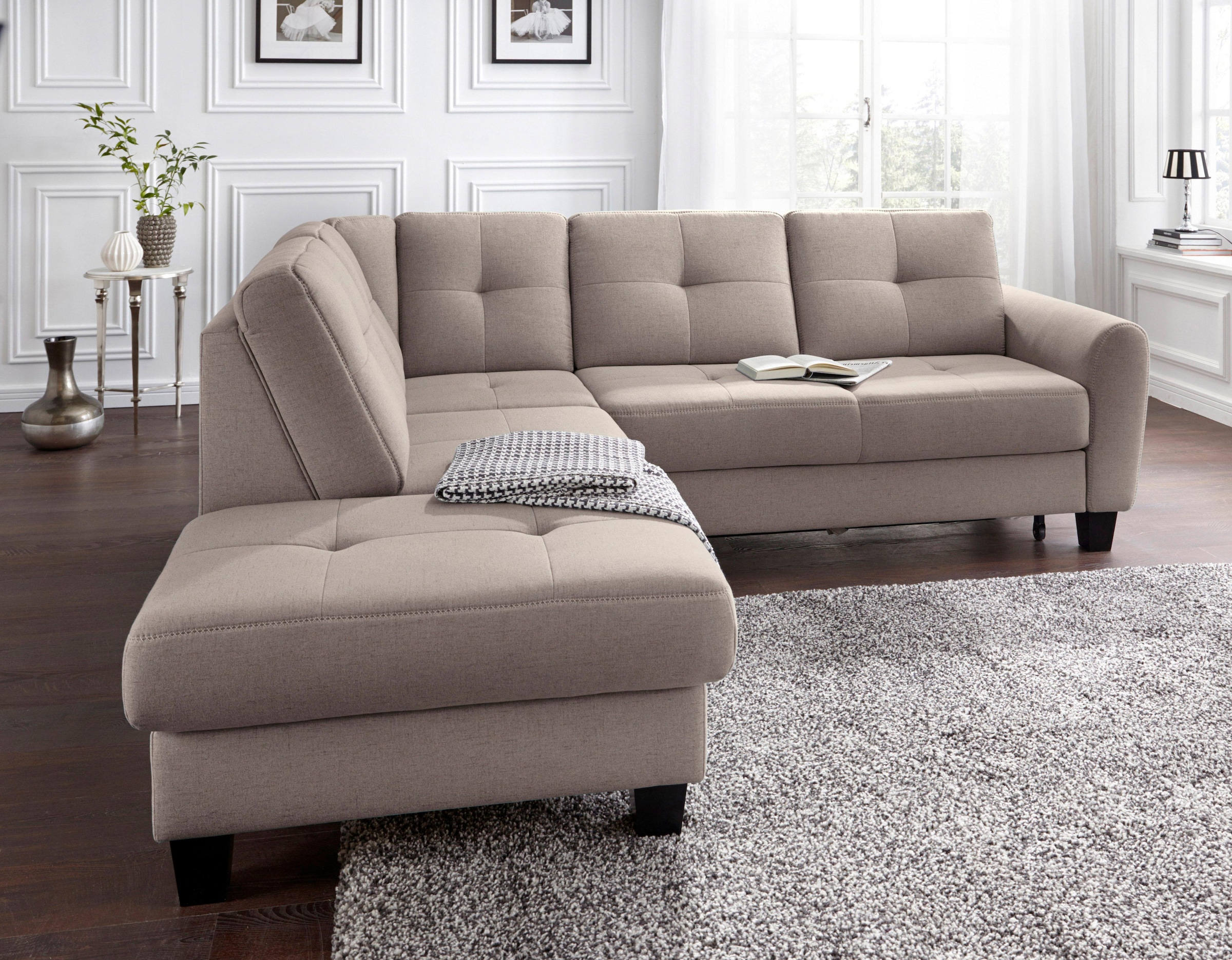 sit&more Ecksofa "Varese L-Form", mit Federkern, wahlweise mit Bettfunktion günstig online kaufen