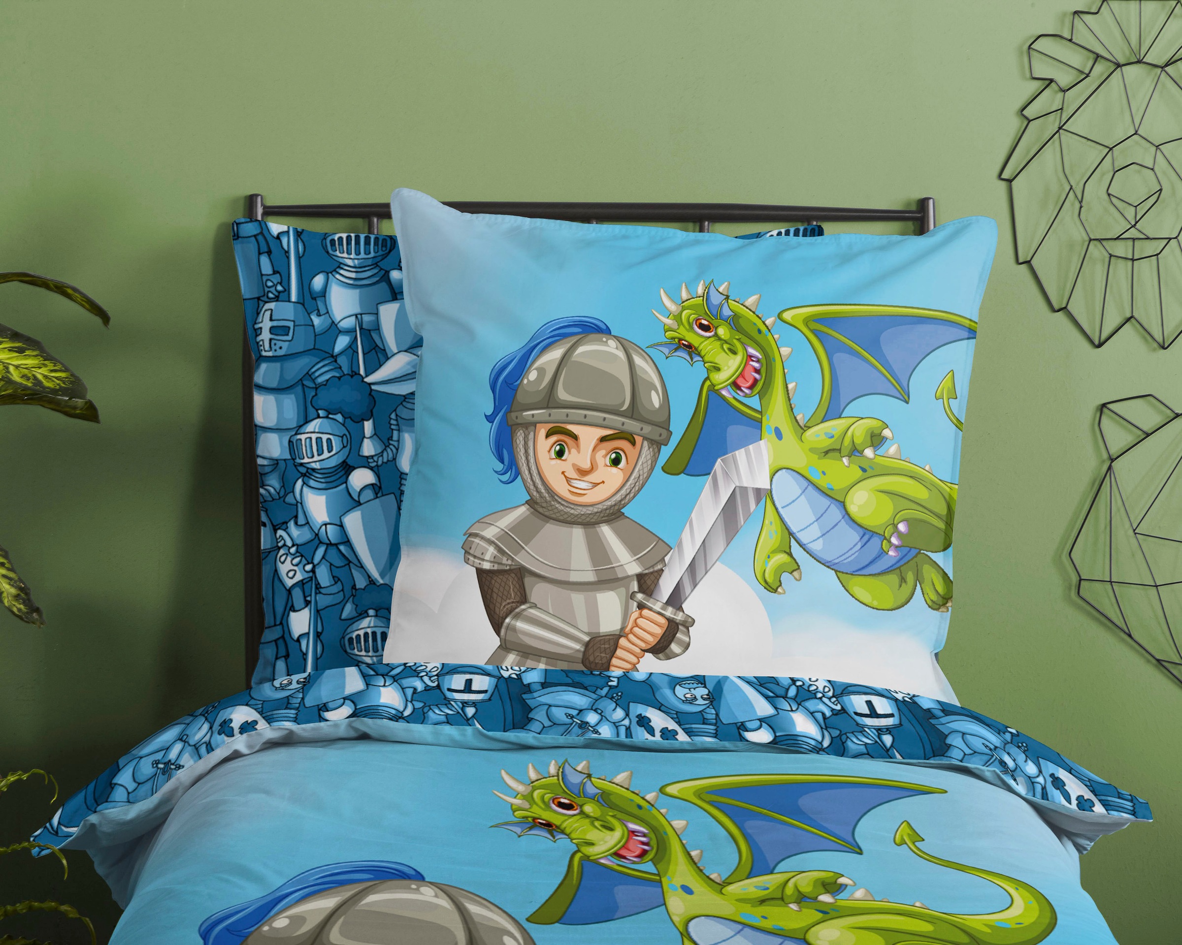 good morning Kinderbettwäsche »Knight«, Baumwolle, 135x200, Reißverschluss, Wendeoptik, Kind, Junge, Ritter