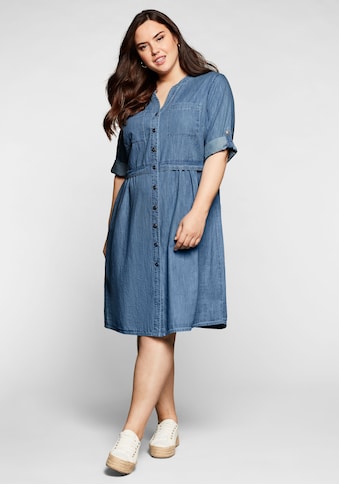Sheego Jeanskleid, mit Knopfleiste und hoher Taille kaufen