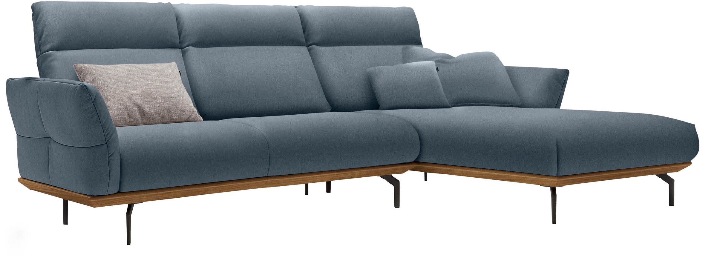 Creation BY ROLF BENZ Ecksofa »CR.460«, Sockel in Nussbaum, Winkelfüße in U günstig online kaufen