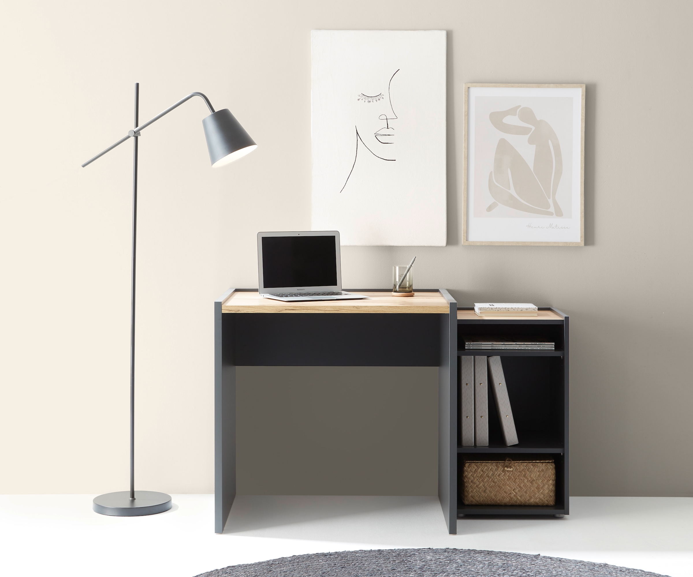 INOSIGN Schreibtisch »CiTY/GiRON«, moderner Computertisch, wohnliches Home Office, Breite 80 oder 143 cm