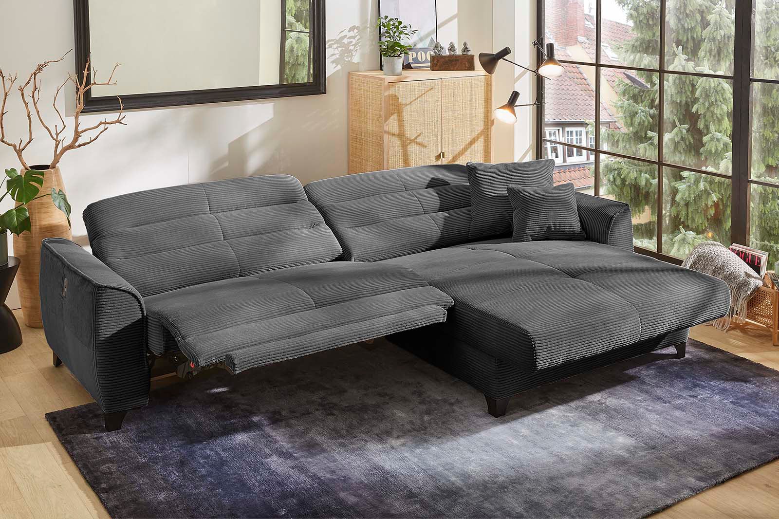 Jockenhöfer Gruppe Ecksofa »Double One L-Form«, mit 2x 120cm breiten, elektromotorischen Relaxfunktionen