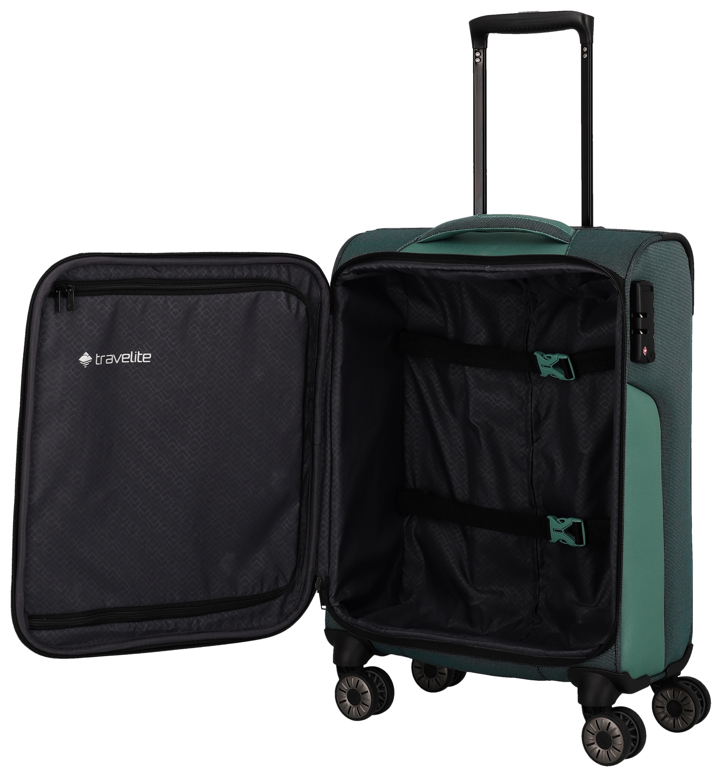travelite Weichgepäck-Trolley »VIIA, verschiedene Größen und Farben«, 4 Rollen, Reisegepäck Trolley Koffer Weichgepäck TSA Schloss