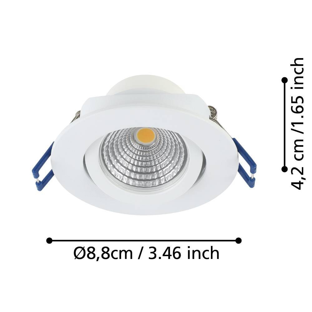 EGLO Deckenleuchte »SALICETO Einbauleuchte, 3er Set, weiß, dimmbar, Leuchtkopf schwenkbar«, Leuchtmittel LED-Modul | LED fest integriert, LED, Einbaupot, Wohnzimmerleuchte, 4,2x8,8x4,2cm, Ausschnitt 6,8cm
